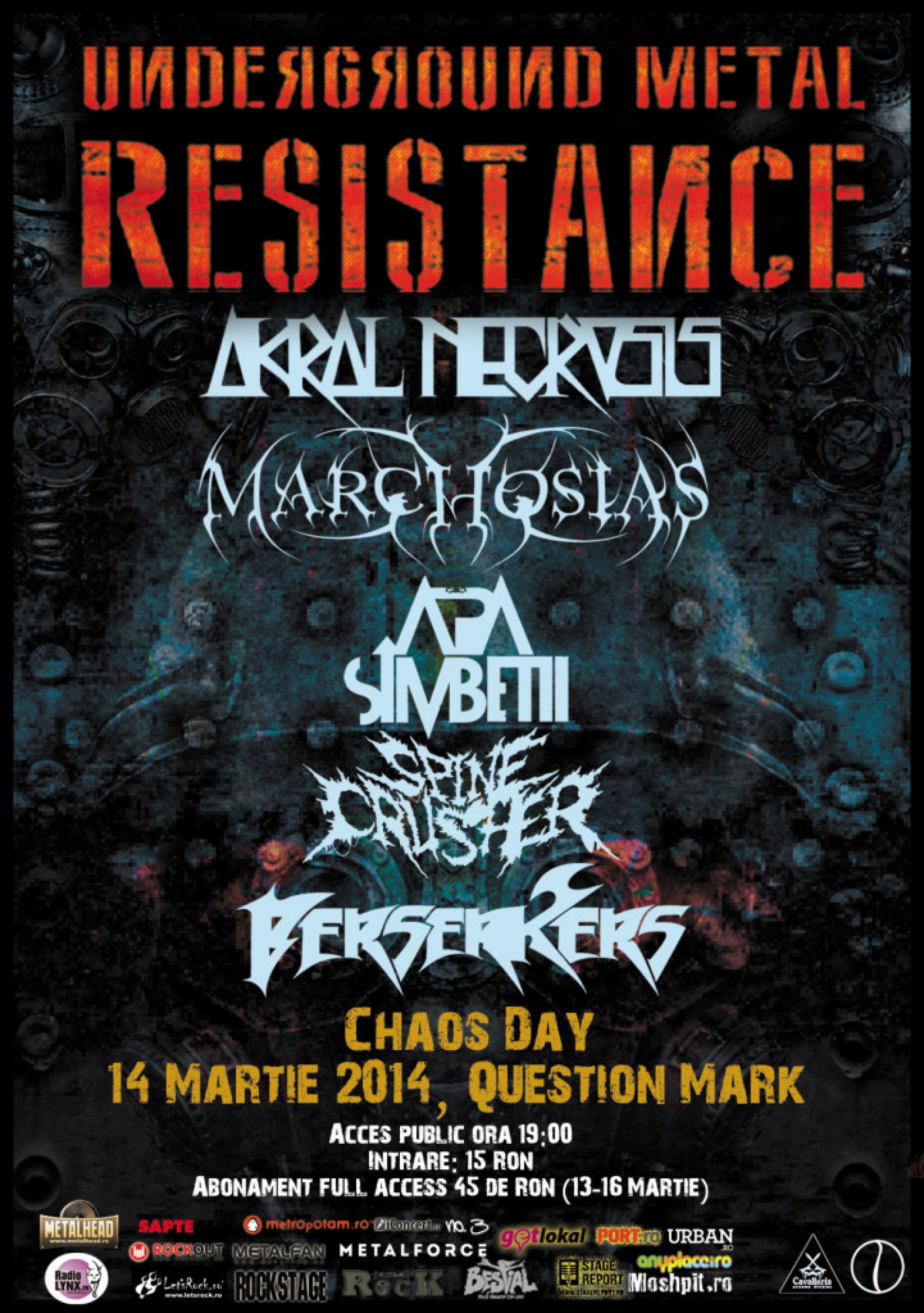 Underground Metal Resistance Fest 3: Line-up complet Chaos Day