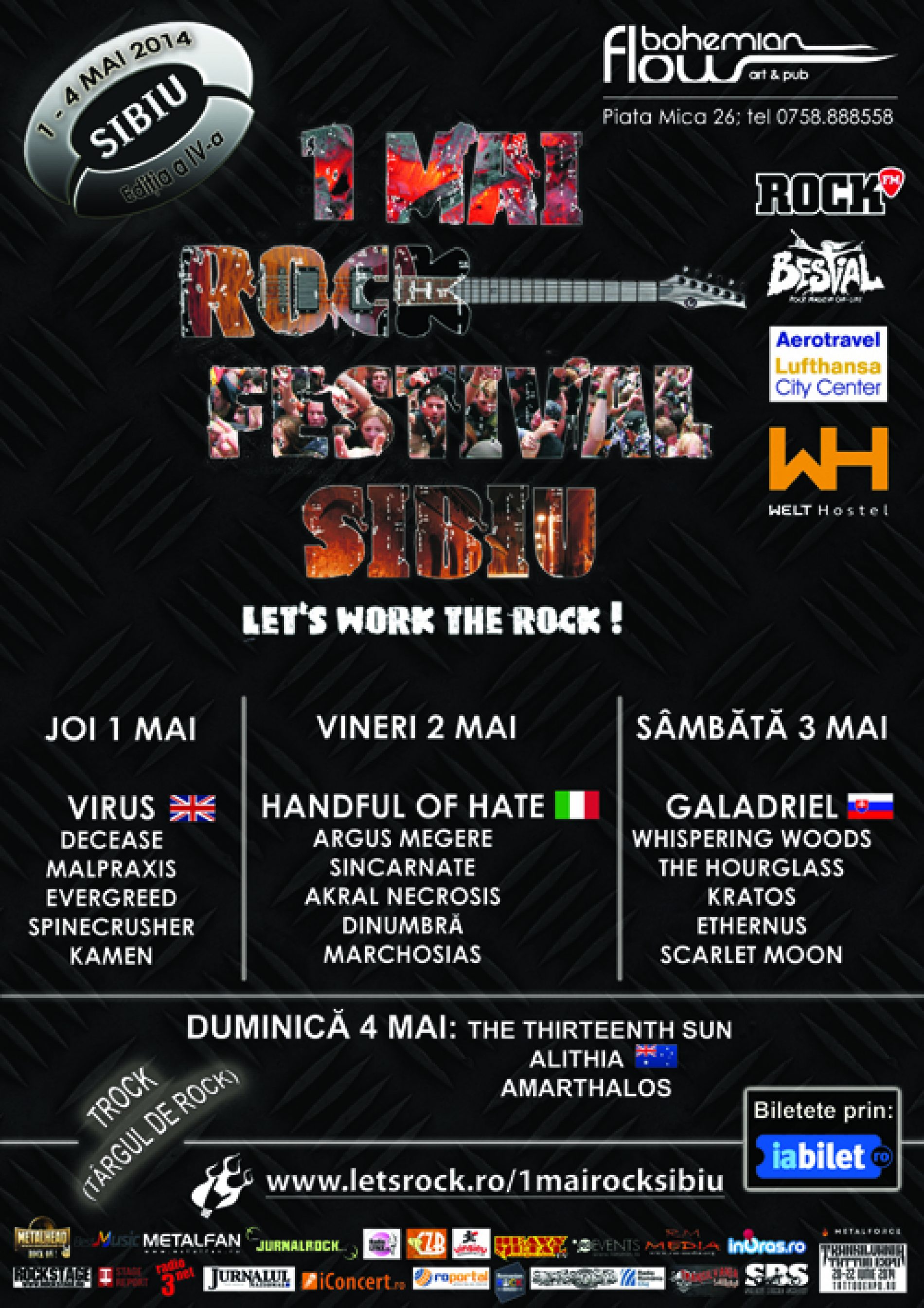 Programul detaliat al concertelor la „1 Mai Rock Festival Sibiu 2014”