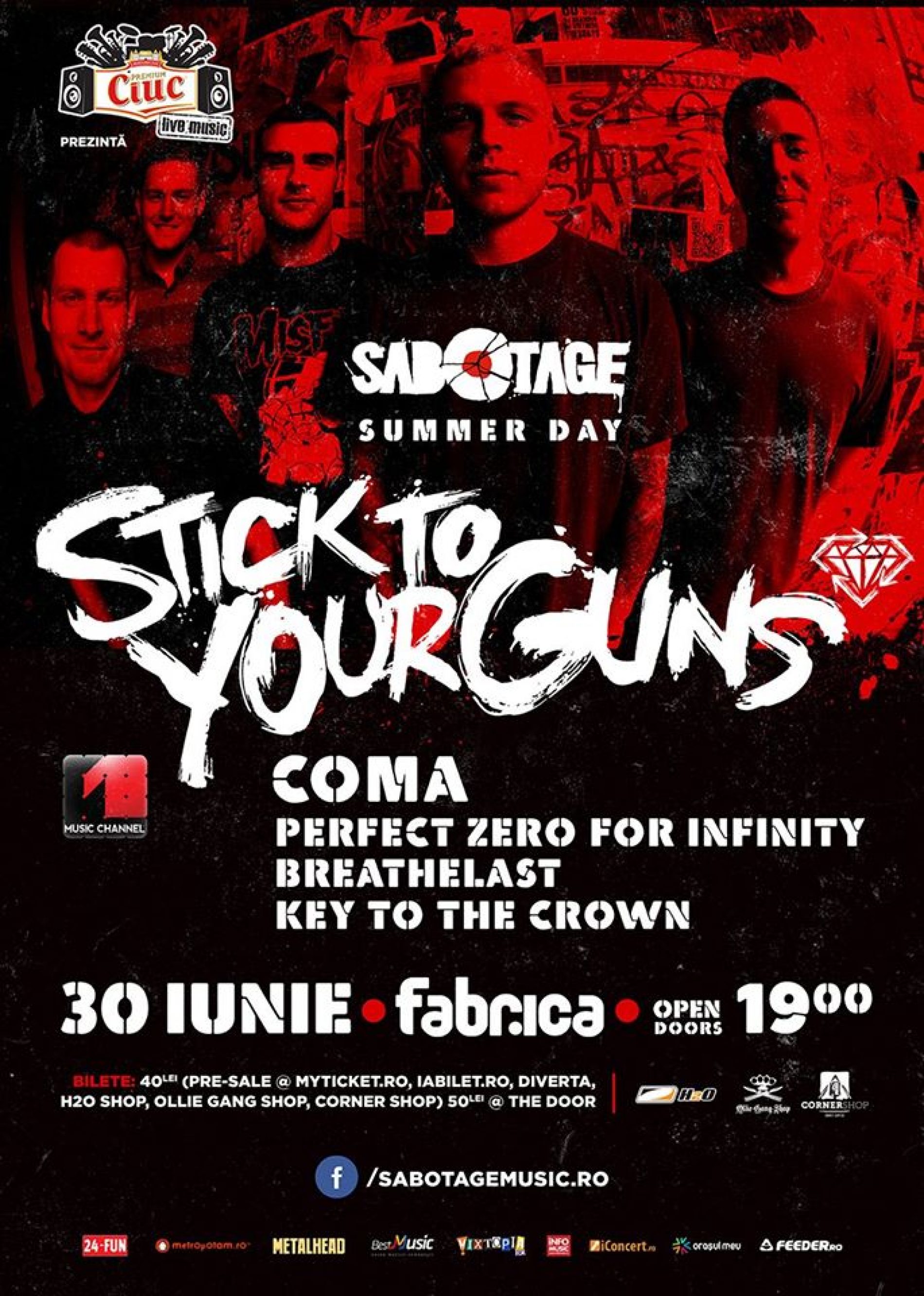 Concert: Stick to Your Guns, COMA, Perfect Zero for Infinity, Breathelast si Key to the Crown in Fabrica