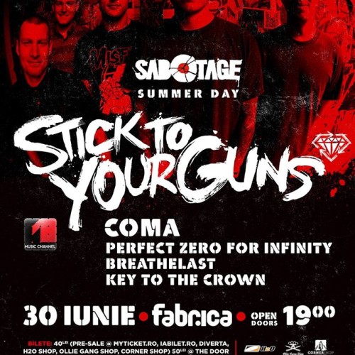 Concert: Stick to Your Guns, COMA, Perfect Zero for Infinity, Breathelast si Key to the Crown in Fabrica
