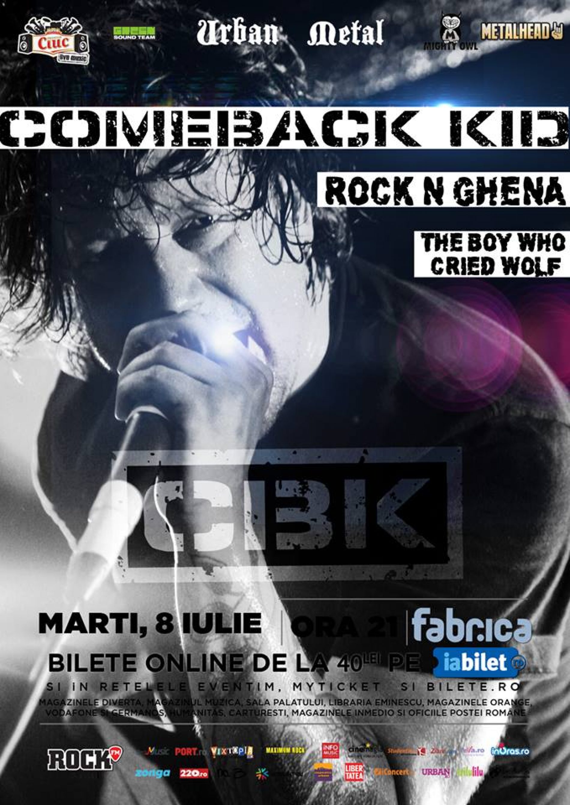 Comeback Kid, Rock n Ghena, TBWCW, Killer Victim: filmari concert Bucuresti