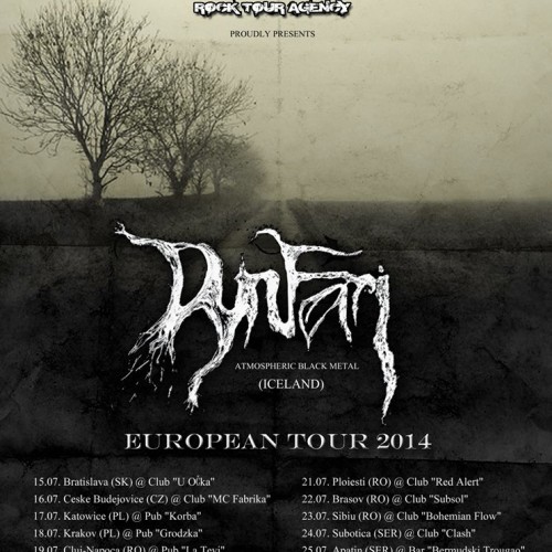 Dynfari (post black metal/Islanda): cinci concerte in Romania