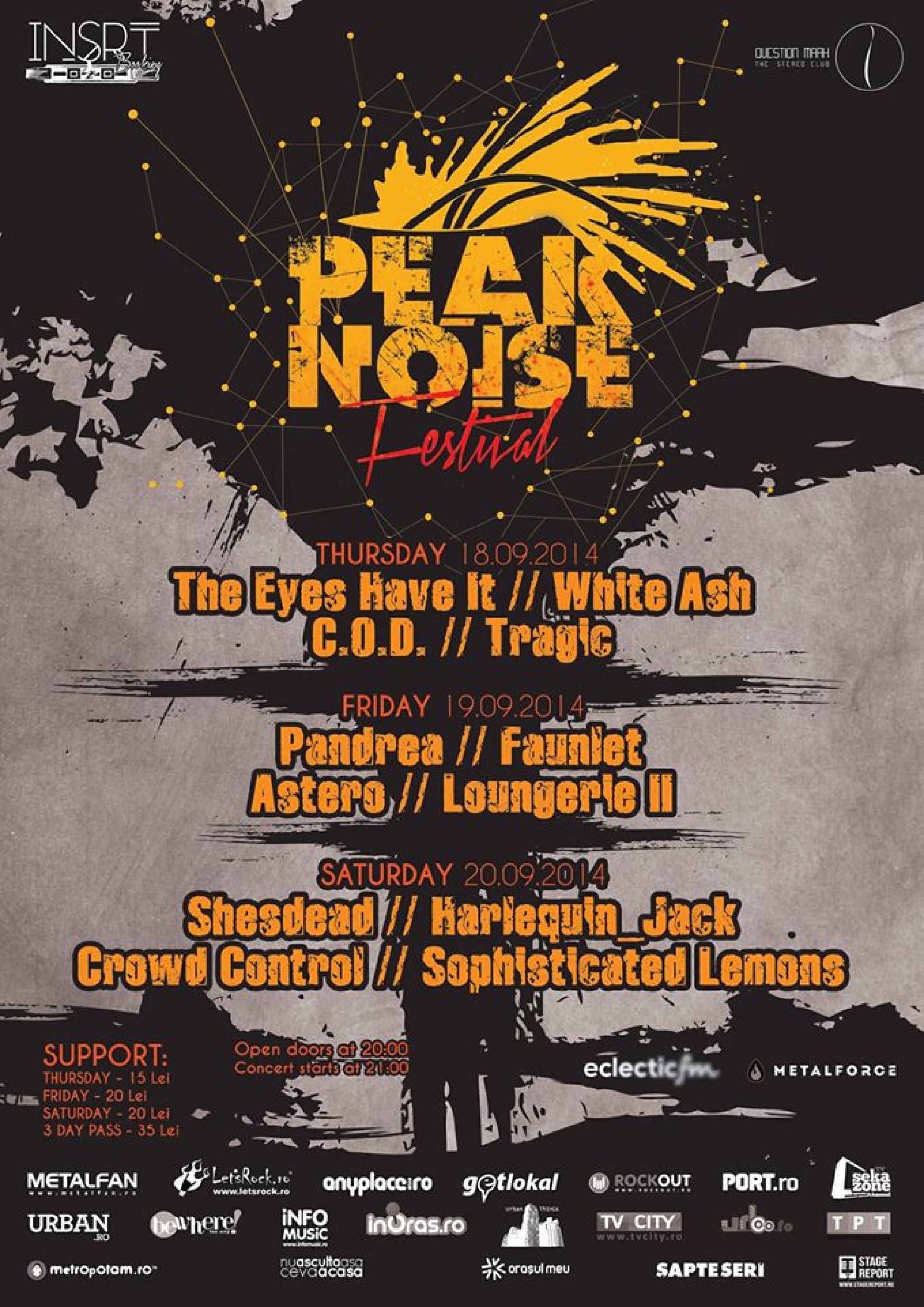 PeakNoise Festival 2014 in Question Mark Bucuresti: program