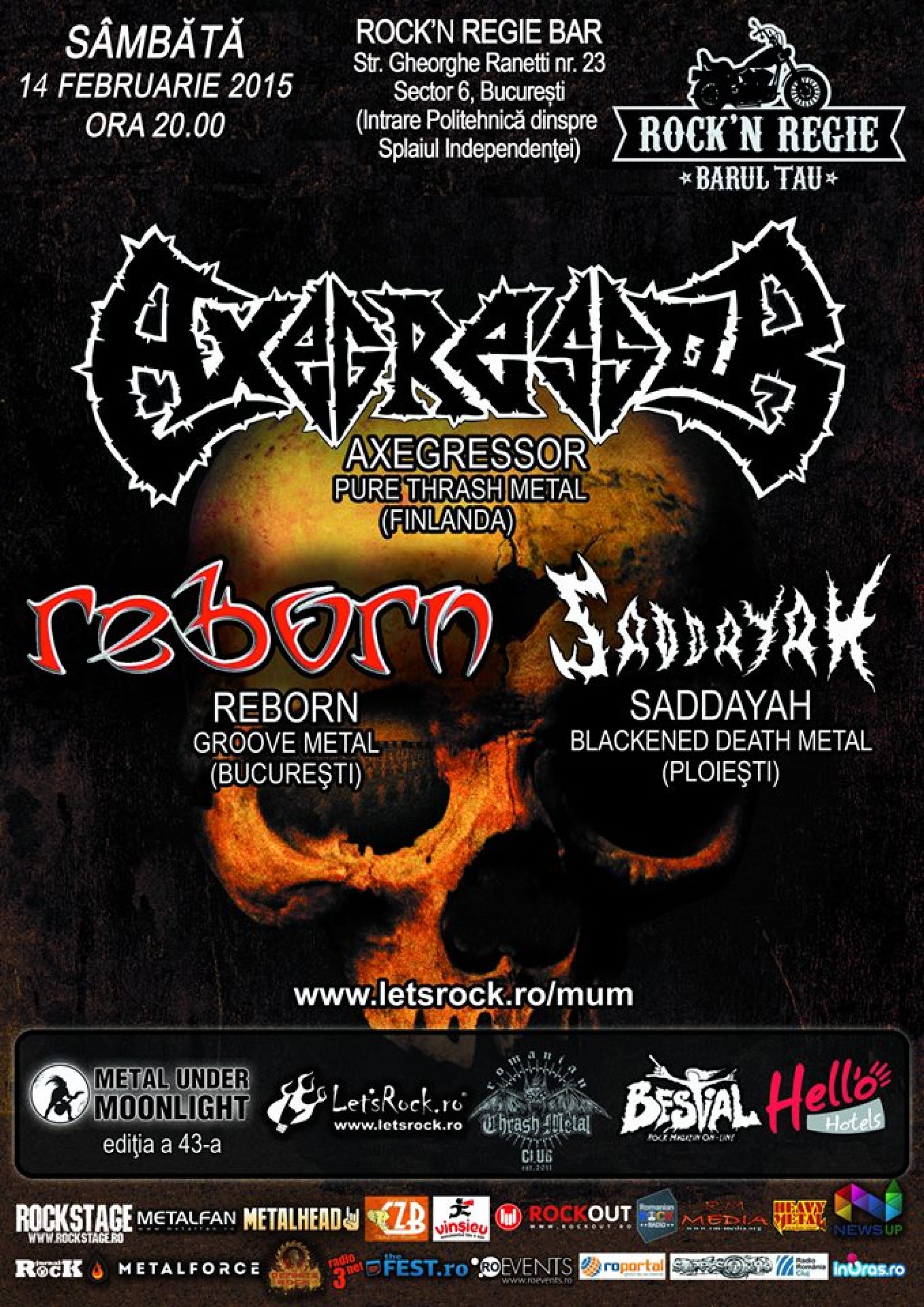 Concertul Axegressor din 14 februarie se muta in clubul Rock’n Regie