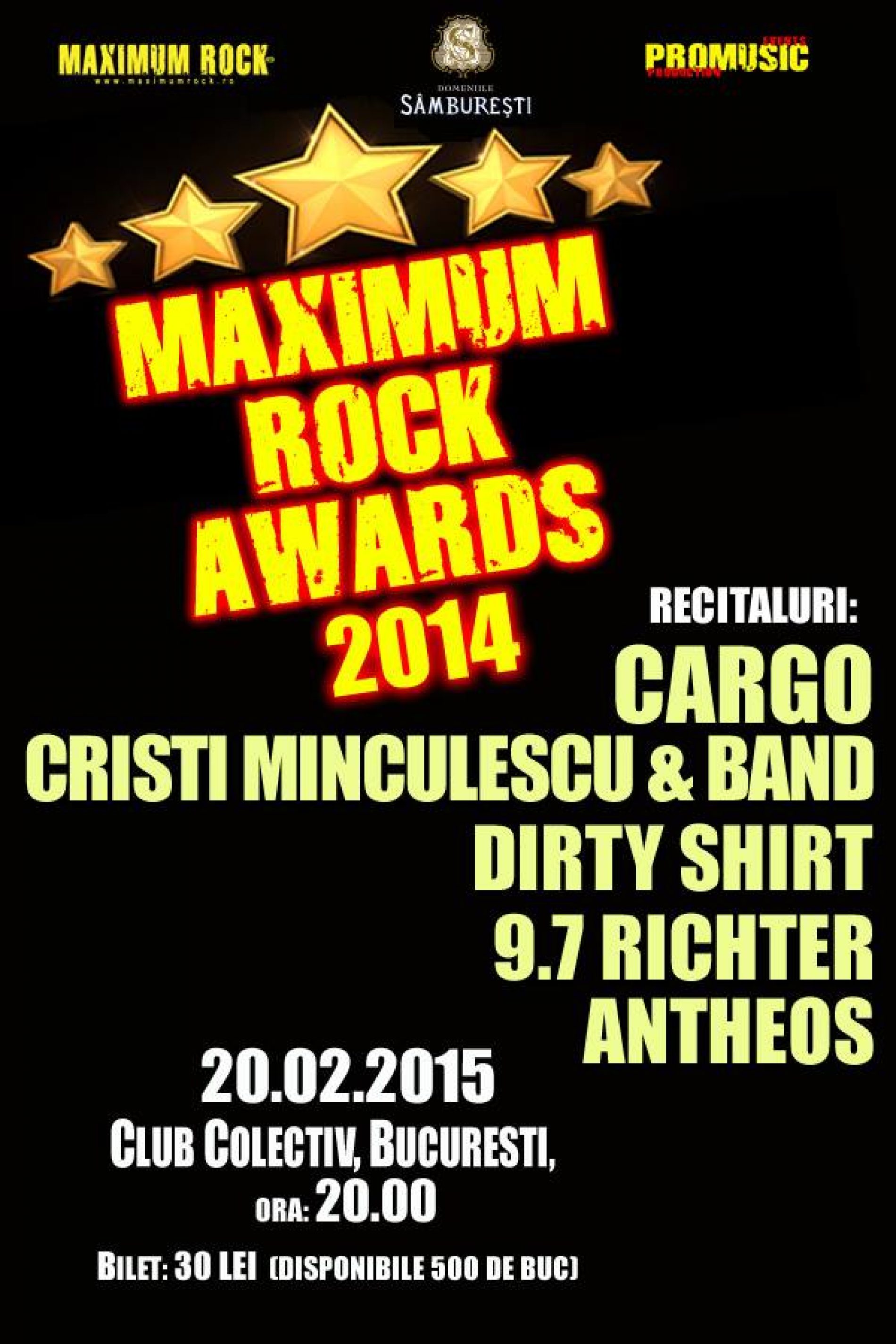Recitalul castigatorilor Maximum Rock Awards 2015