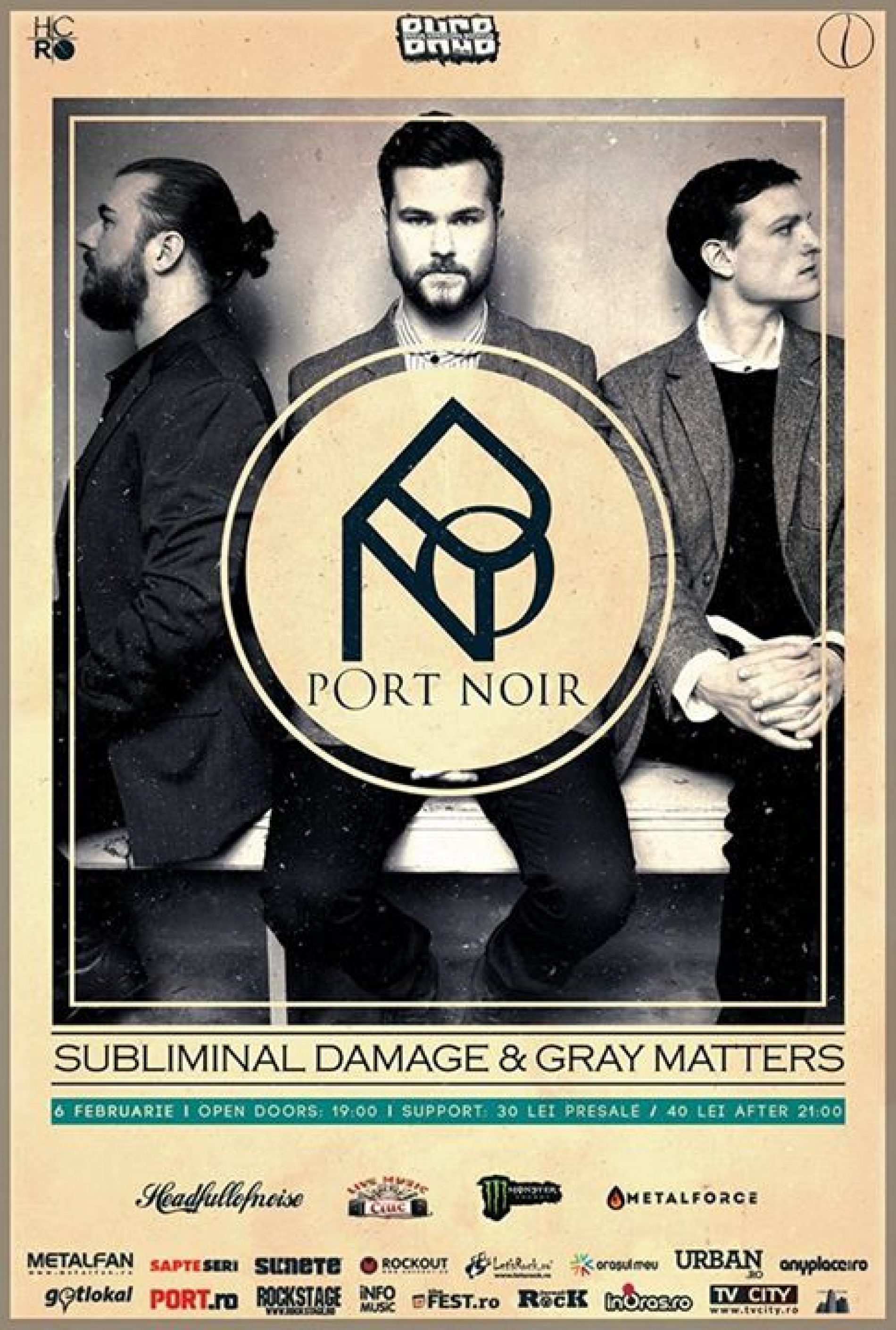 Concert: Port Noir, Subliminal Damage, Gray Matters in Question Mark