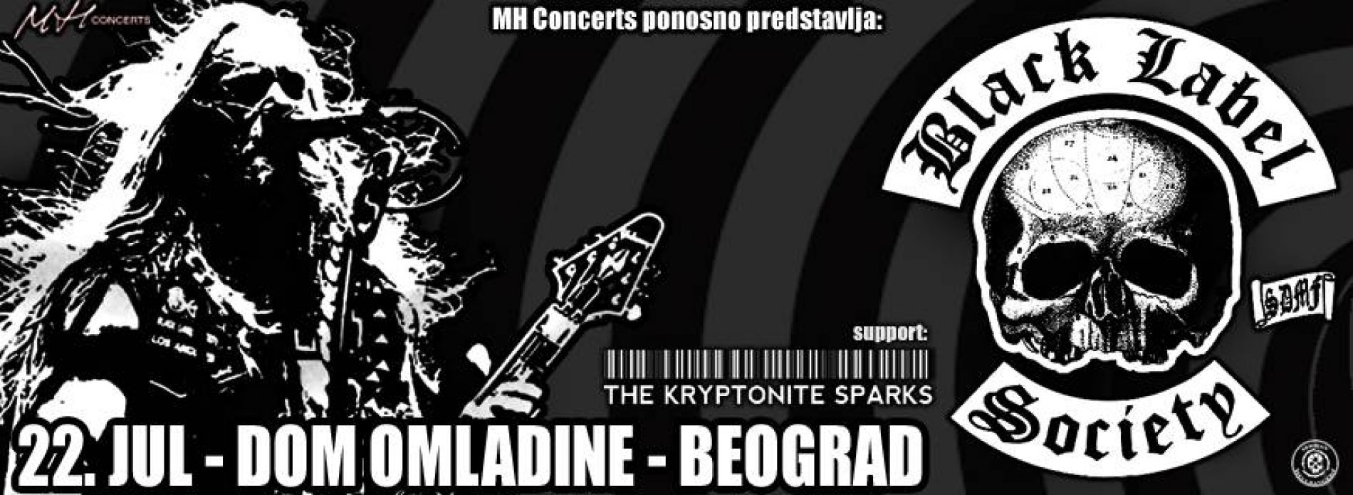 The Kryptonite Sparks în deschidere la Black Label Society