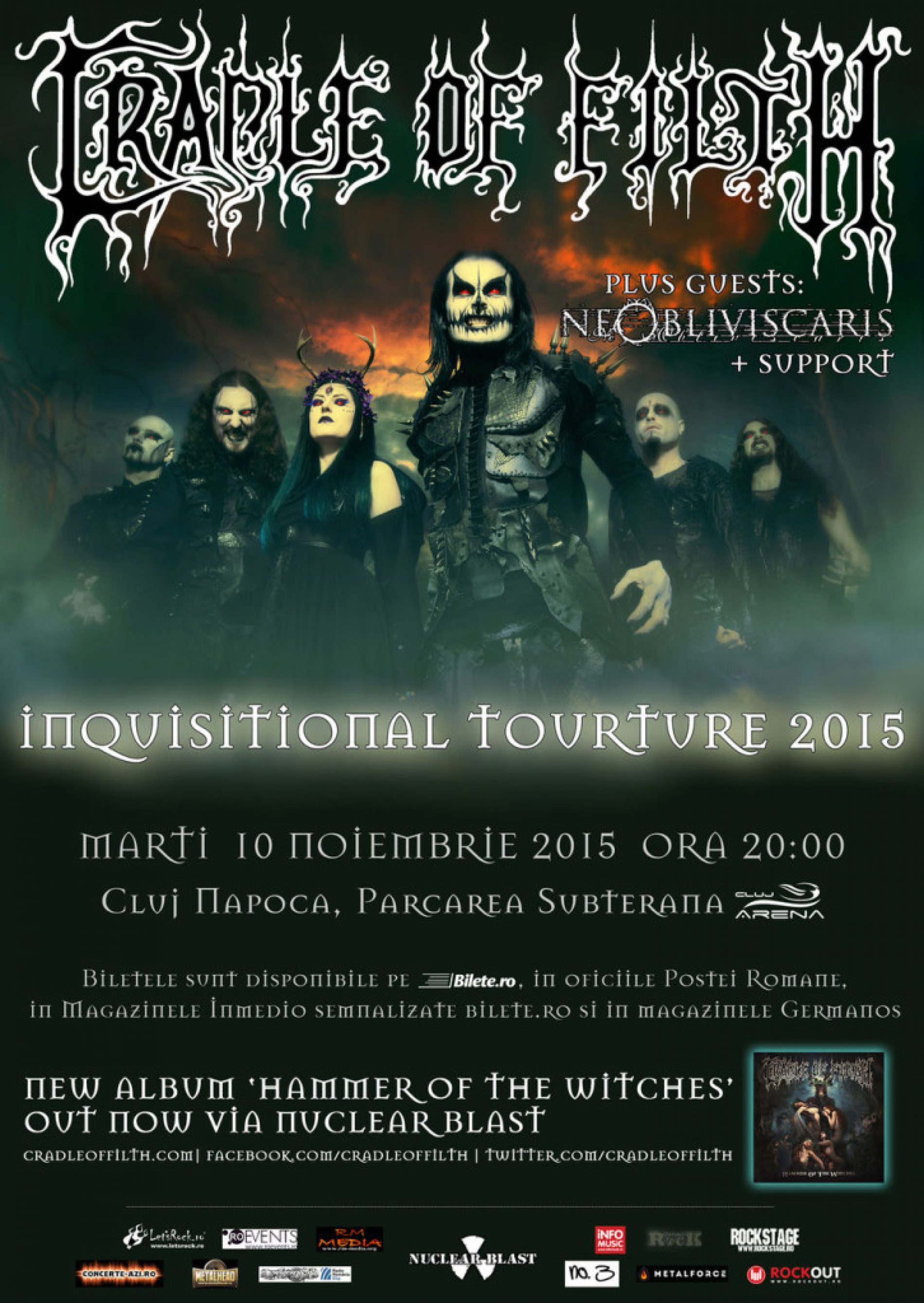 Concert Cradle Of Filth si Ne Obliviscaris la Cluj Napoca