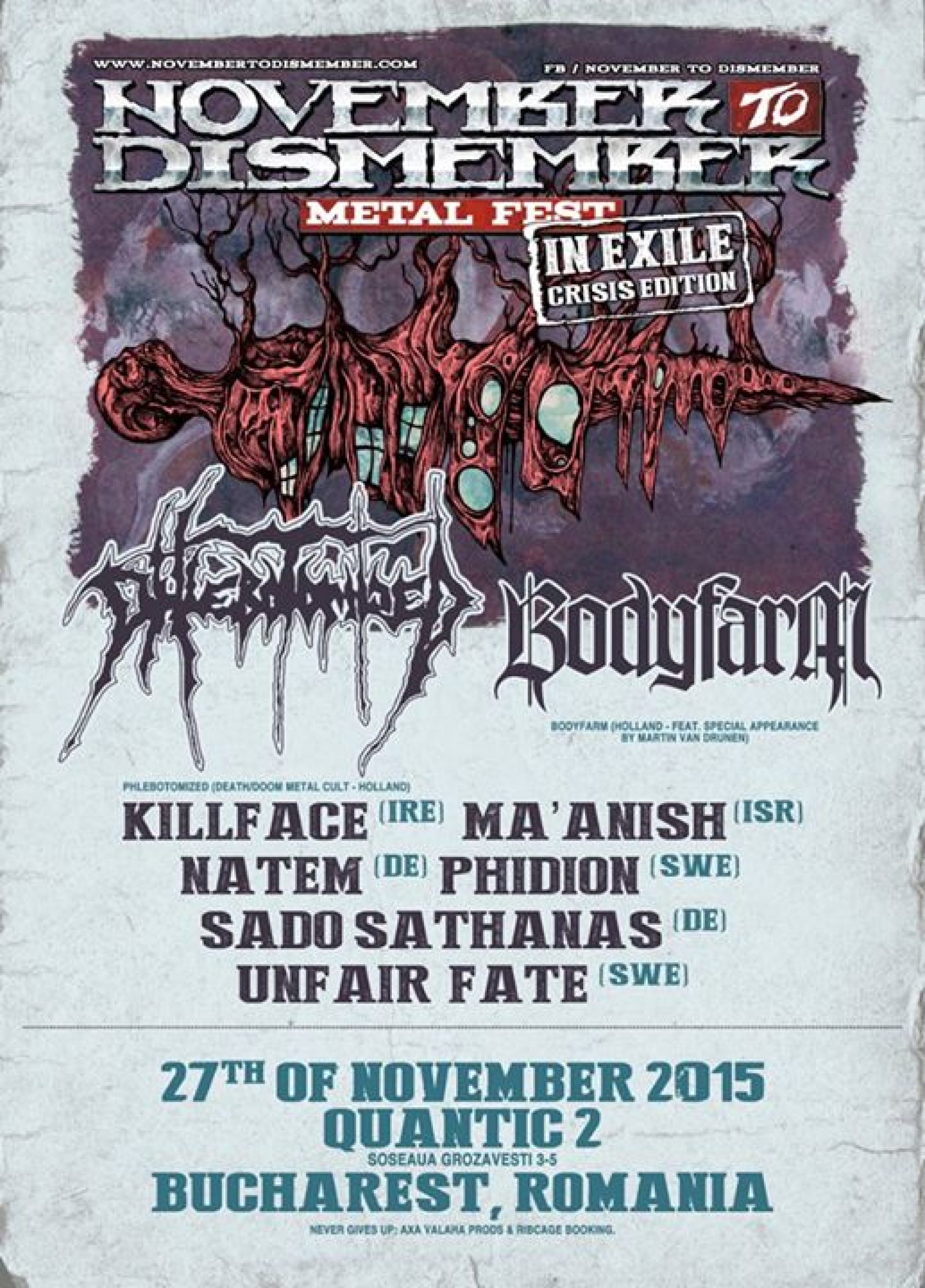 ANULAT! November To Dismember 2015 – editie de criza