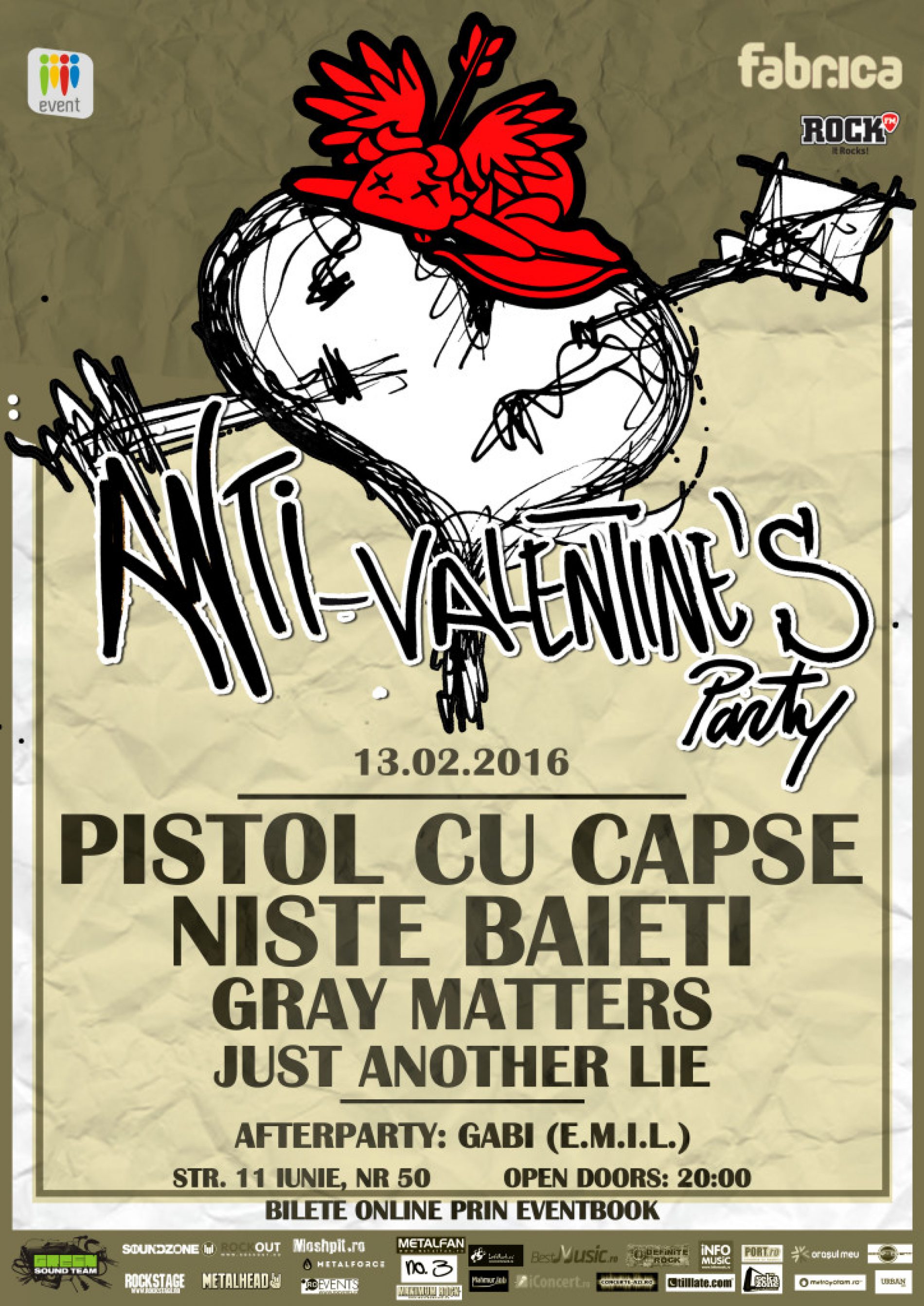 AntiValentin: Concert Pistol Cu Capse, Niste Baieti, Gray Matters, Just Another Lie @ fabrica