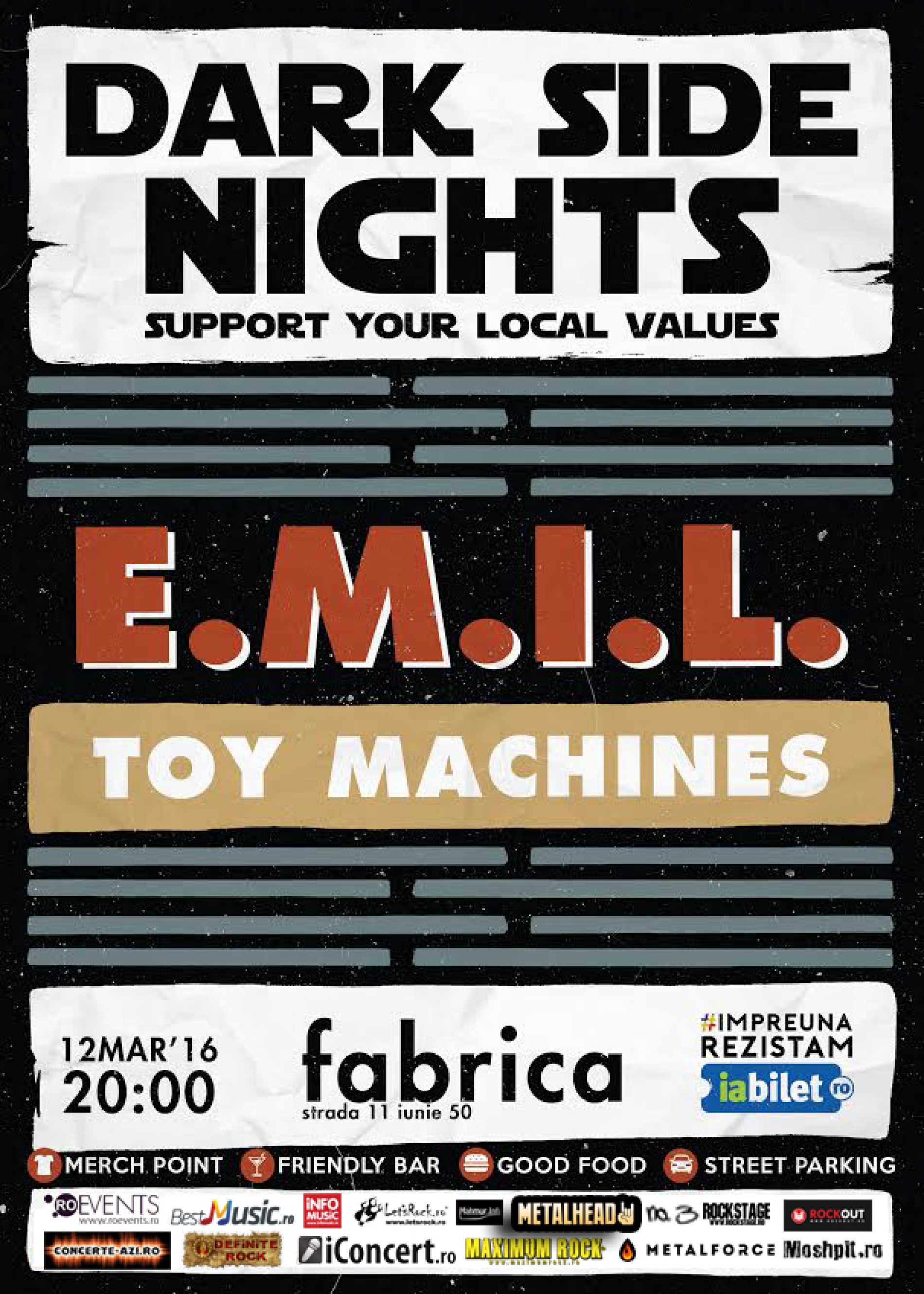 Concert: EMIL si Toy Machines la Dark Side Nights