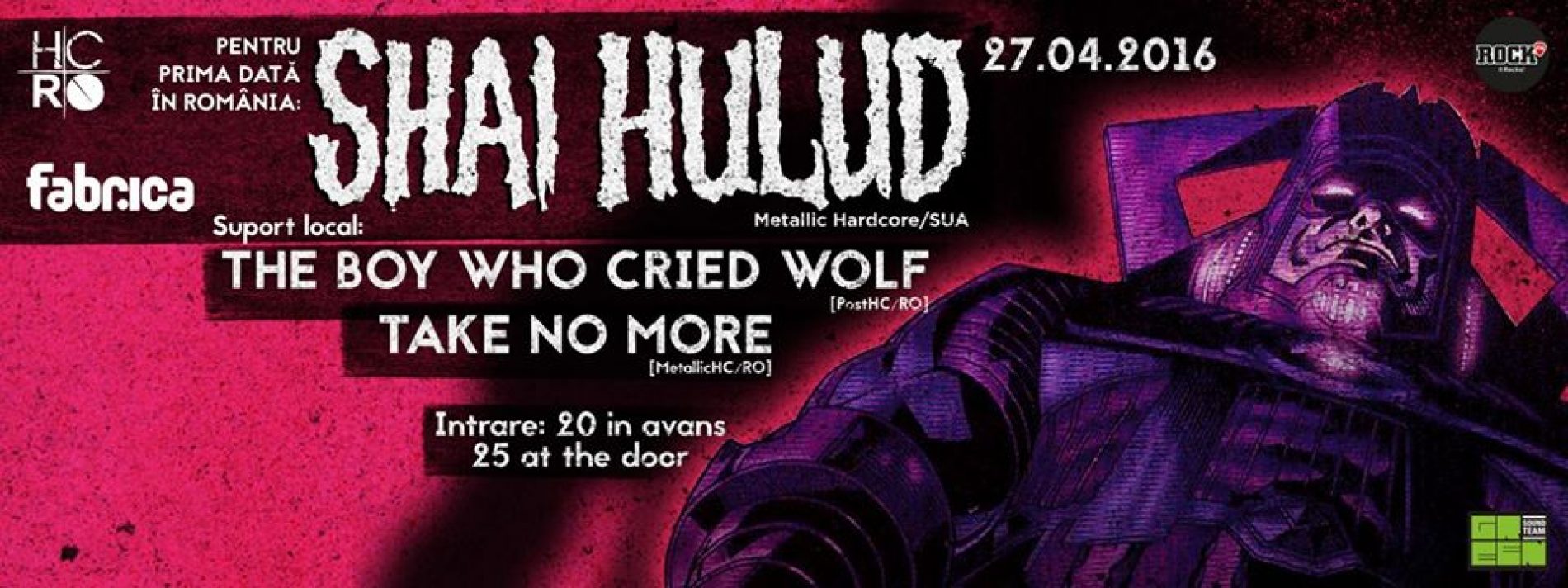 Concert: Shai Hulud (USA), TBWCW si Take No More in fabrica