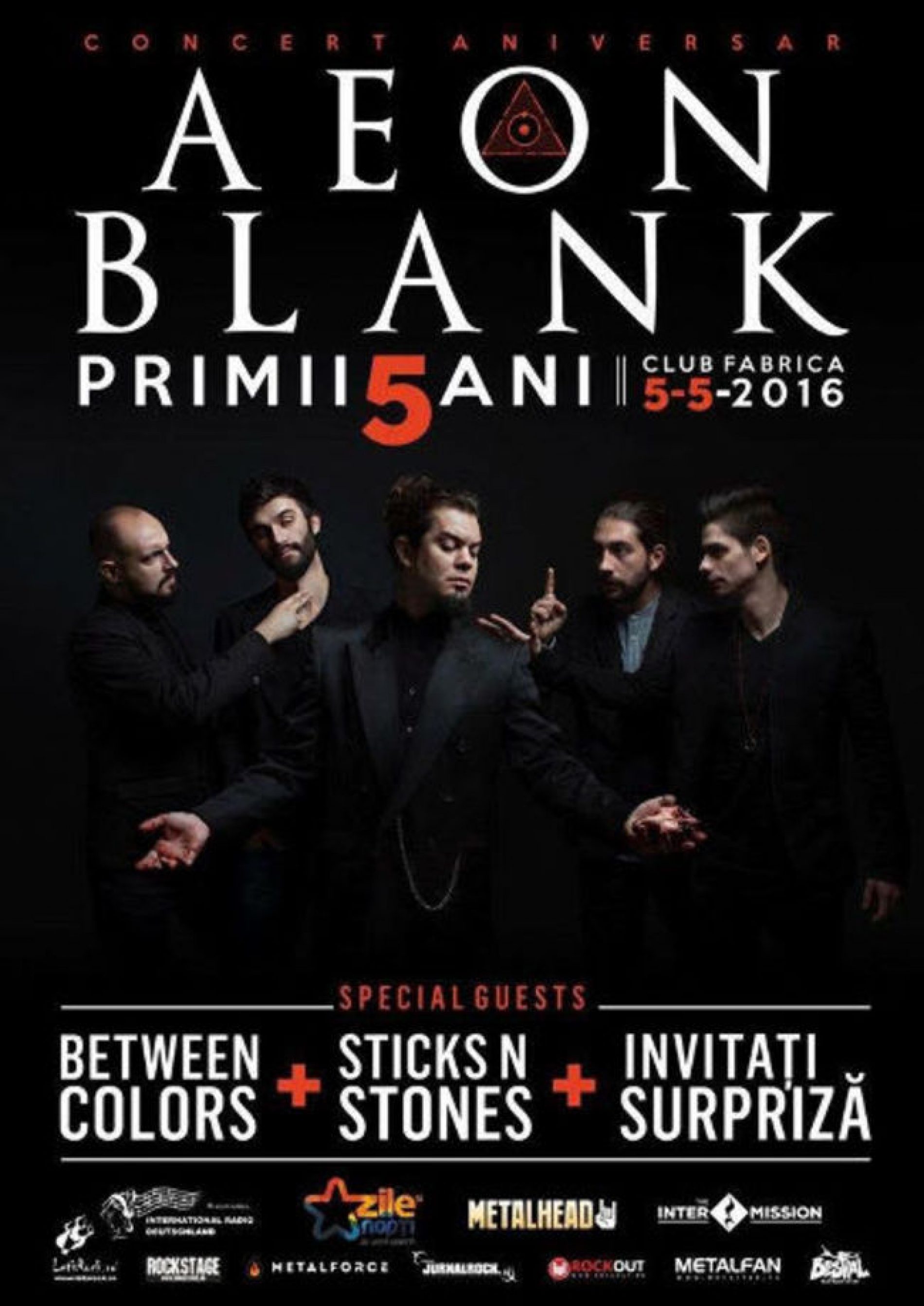 Concert aniversar Aeon Blank 5 ani – Between Colors si Sticks And Stones in deschidere
