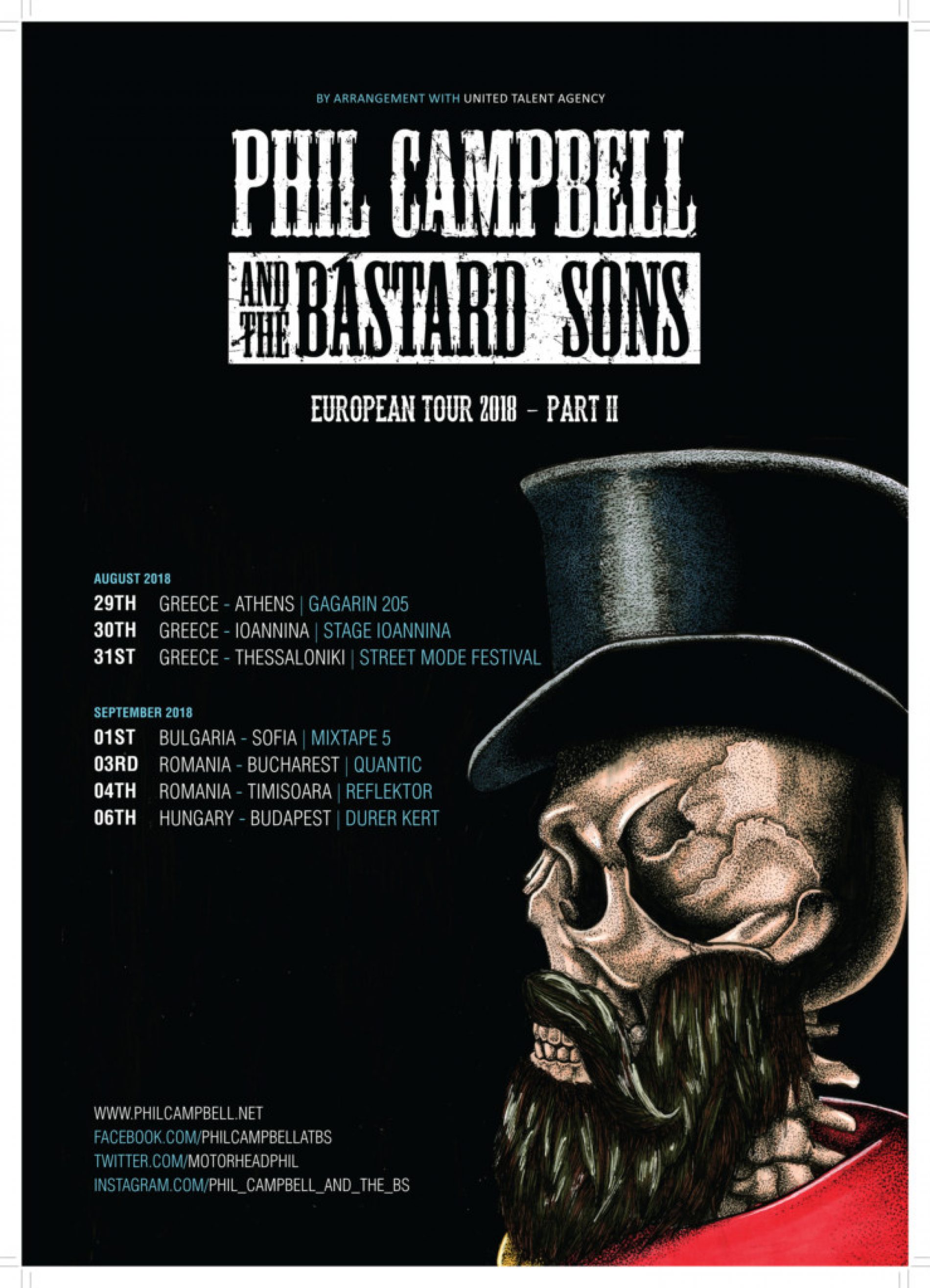 Phil Campbell, fostul chitarist Motörhead, concerteaza in Bucuresti