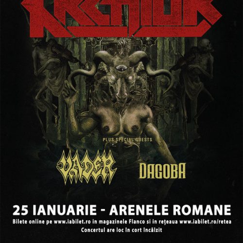 Kreator, Vader si Dagoba pe 25 ianuarie la Arenele Romane