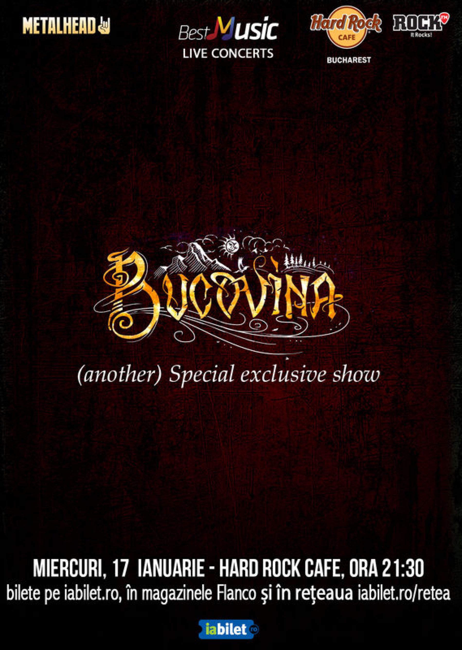 Bucovina special exclusive show pe 17 ianuarie la Hard Rock Cafe