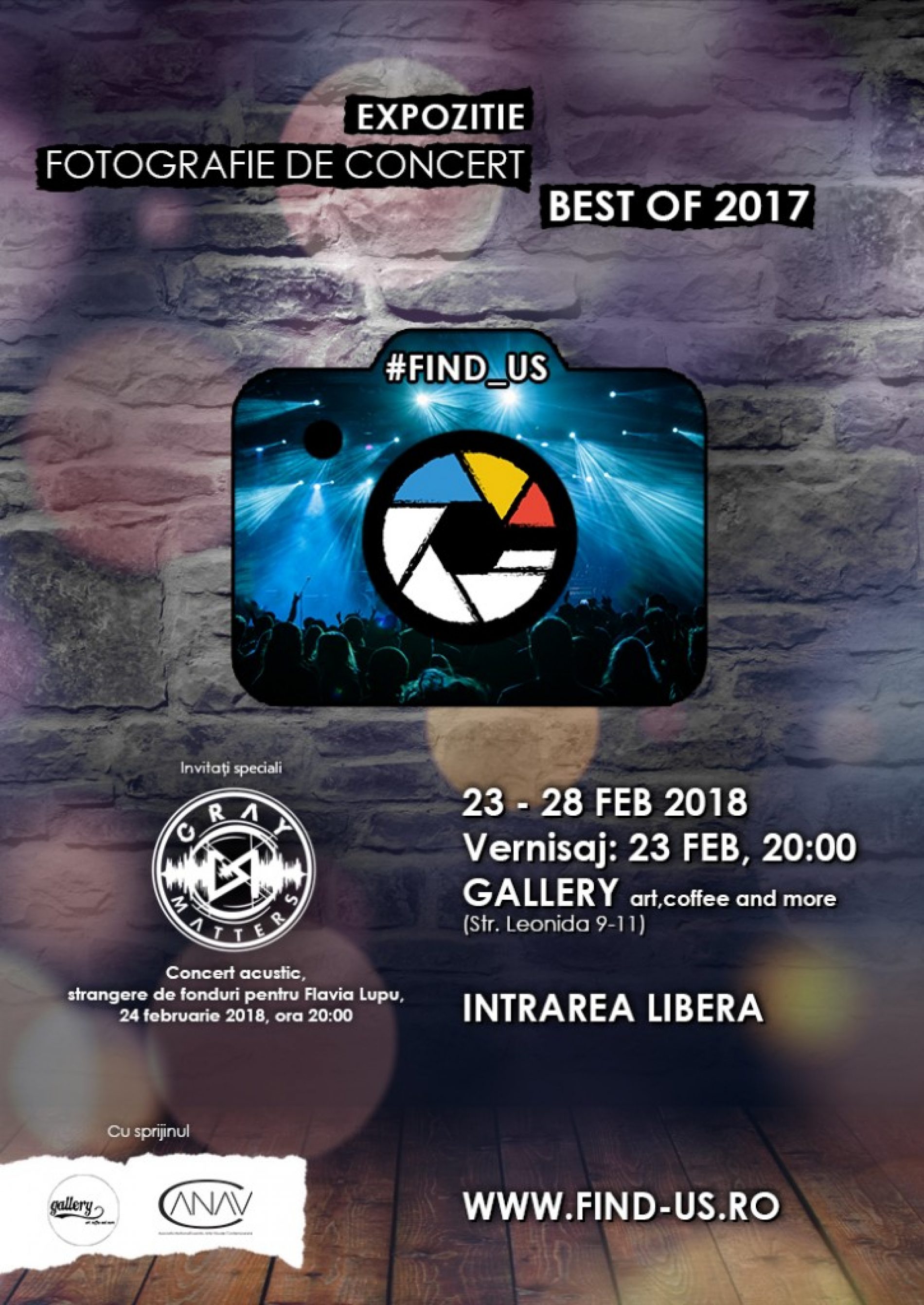 Concert acustic Gray Matters si tombola – Expozitia de fotografie de concert #FIND_US Best of 2017