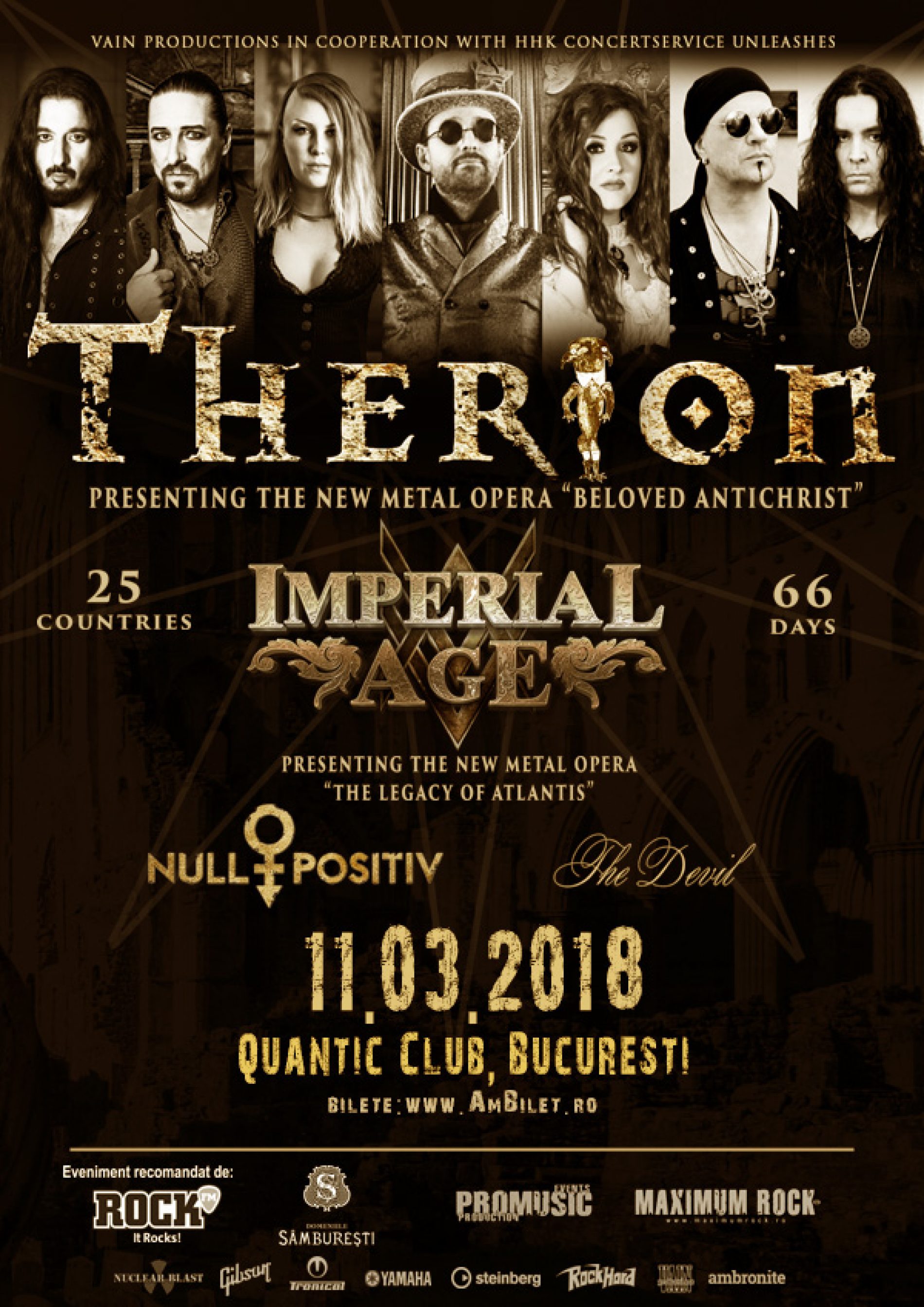 Concertul Therion (11.03.2018) se mută în clubul Quantic din București