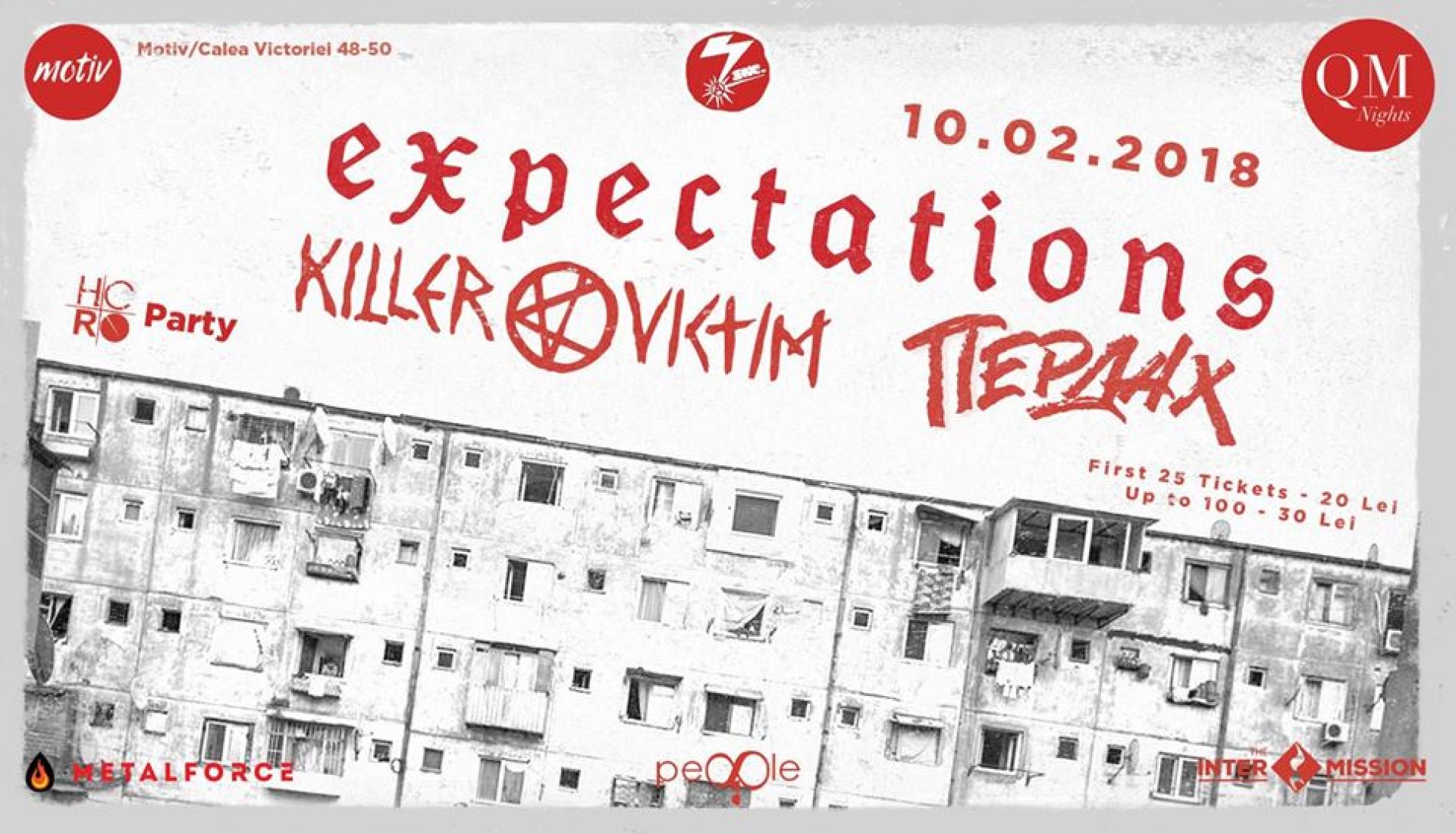 Concert Expectations, Killer Victim și Пердах în Club Motiv București