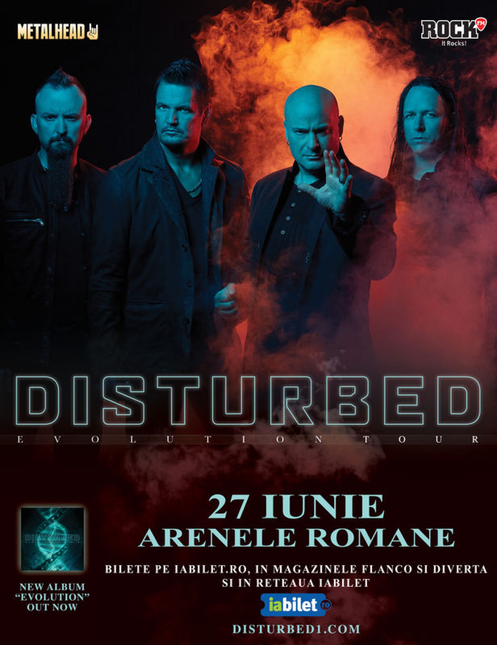 Concert Disturbed în premieră în Romania pe 27 iunie 2019