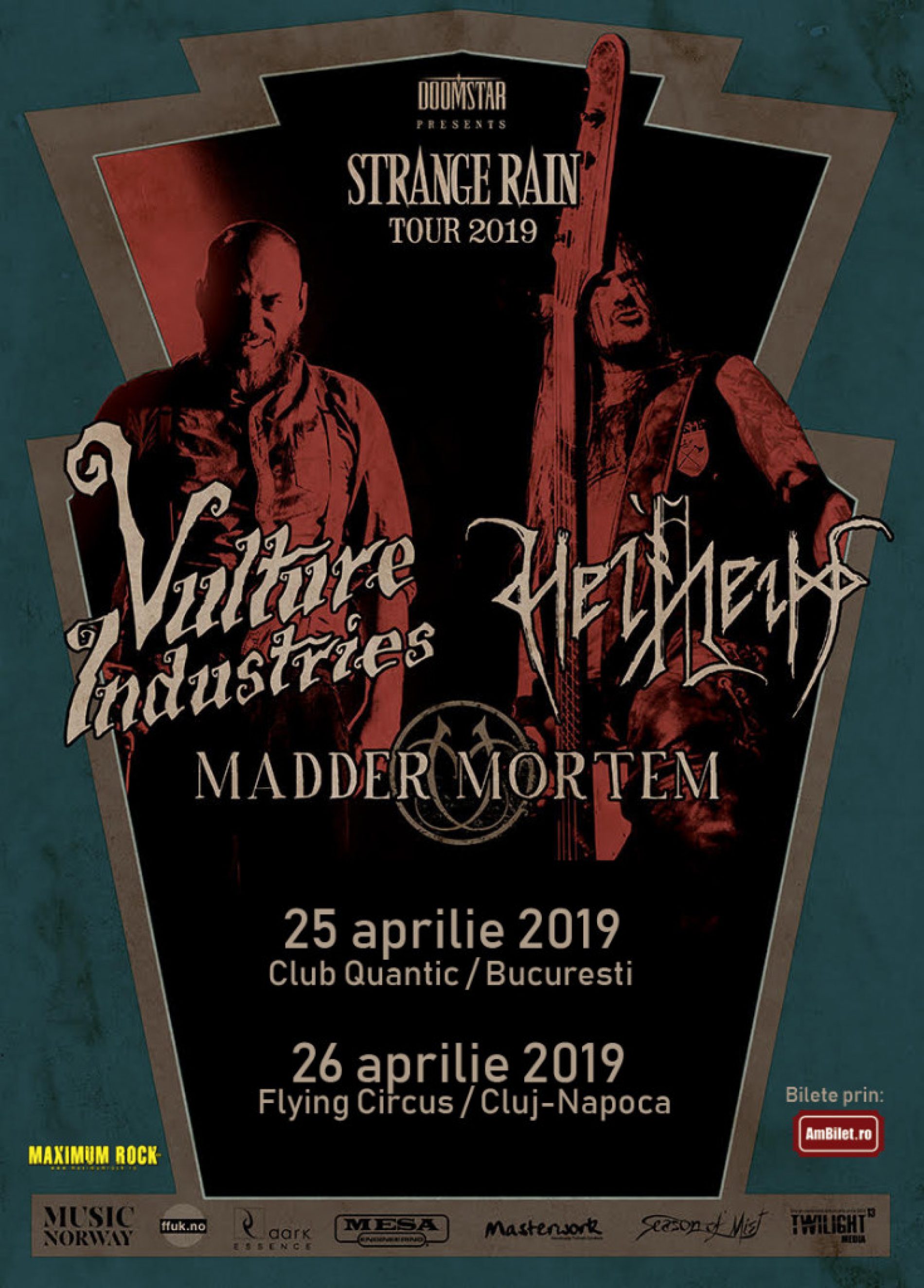 Vulture Industries, Helheim și Madder Mortem vor susține două concerte în România
