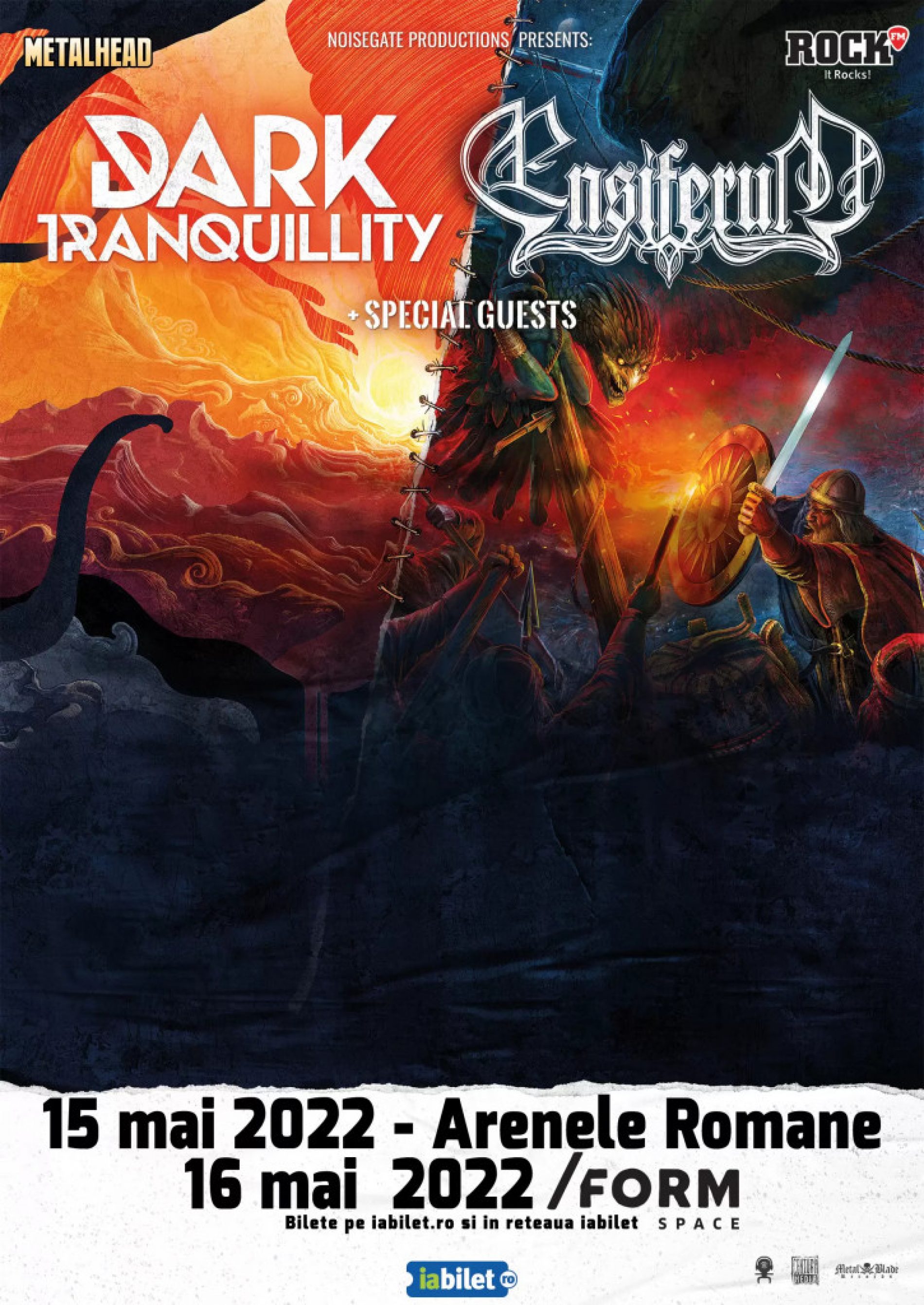 Dark Tranquillity și Ensiferum vor susține două concerte în România