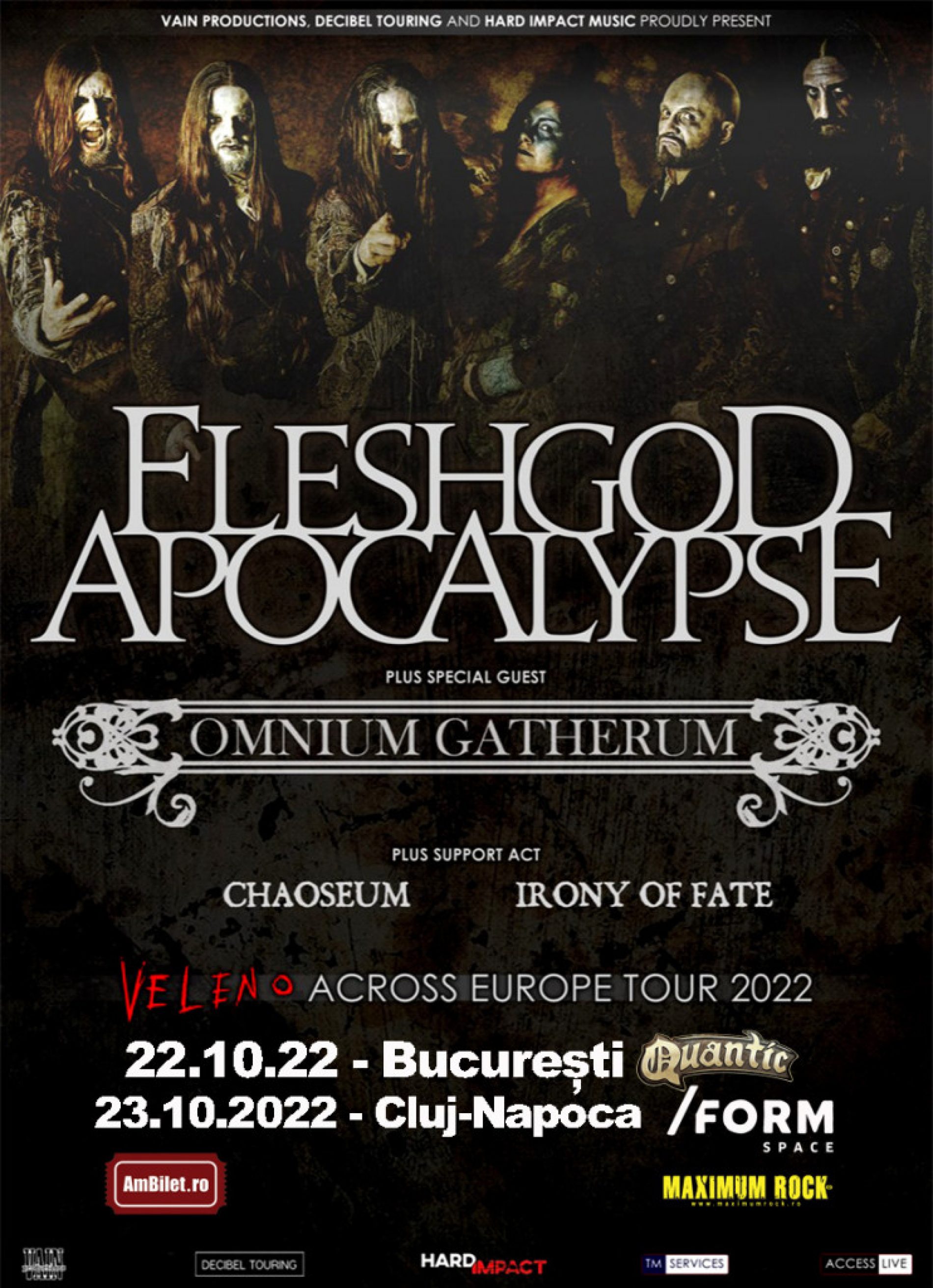 Omnium Gatherum va susține două concerte în România alături de Fleshgod Apocalypse și alte formații elvețiene