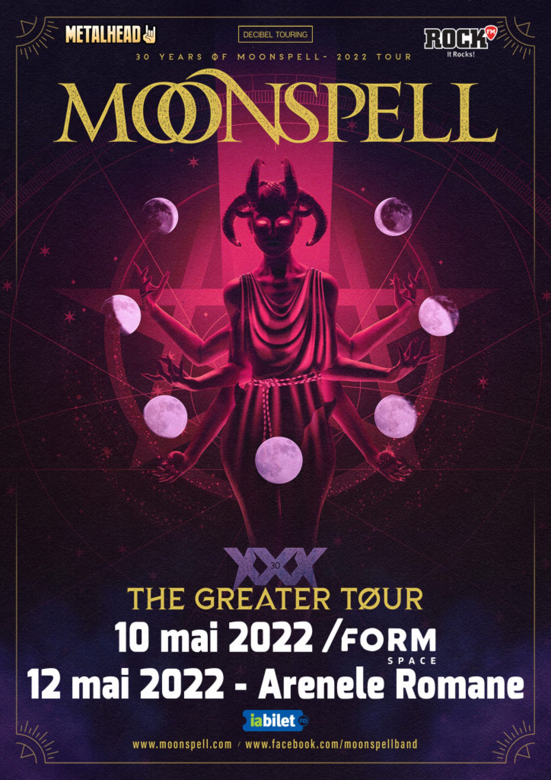 Două concerte Moonspell în România în 2022