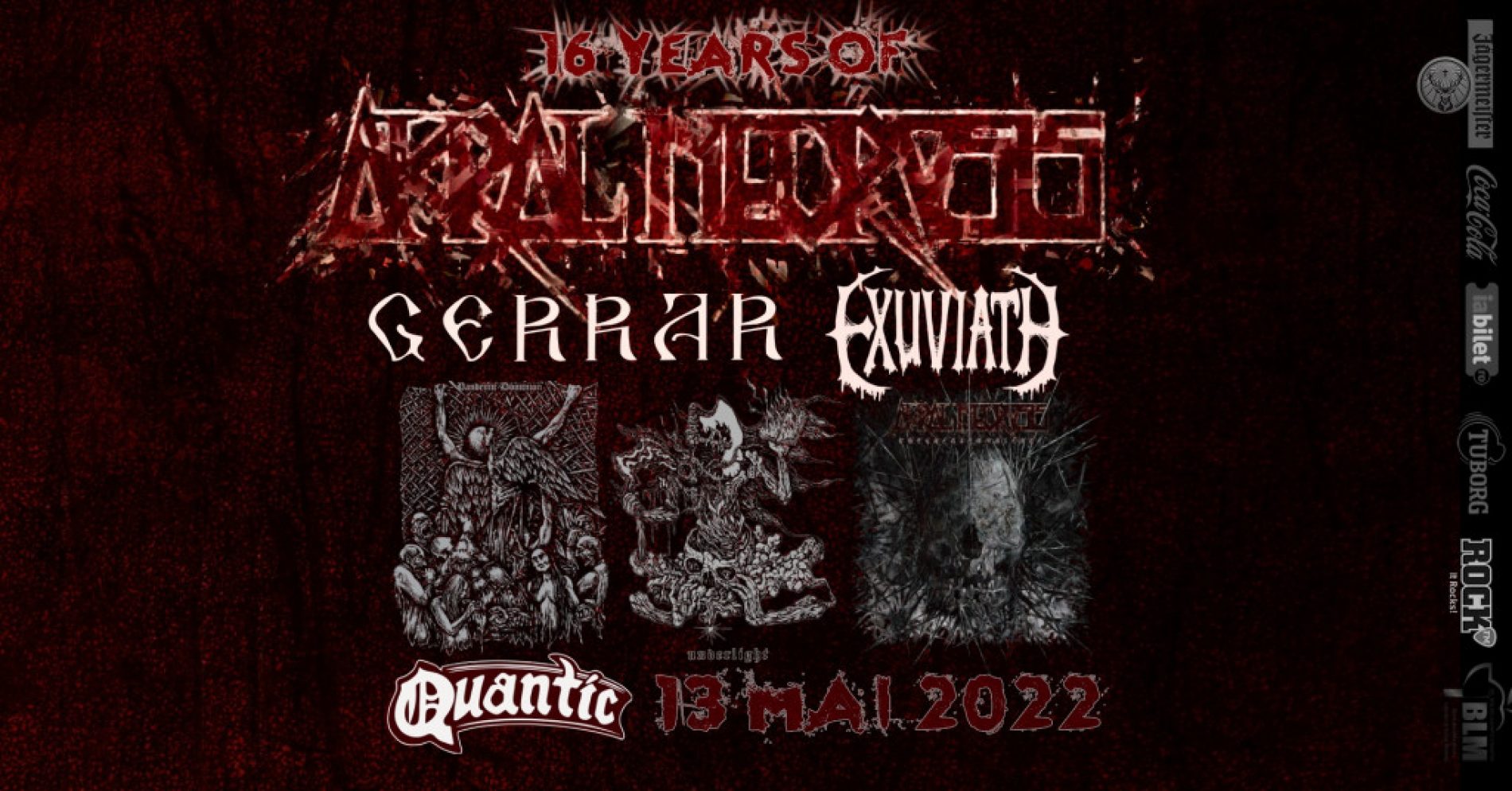 Programul concertului aniversar Akral Necrosis din Quantic Club