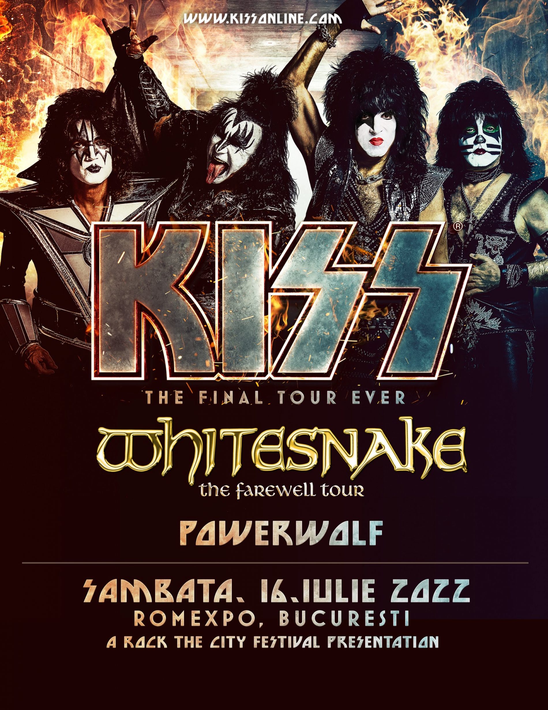 Concert KISS, Whitesnake și Powerwolf la București la Rock The City 2022
