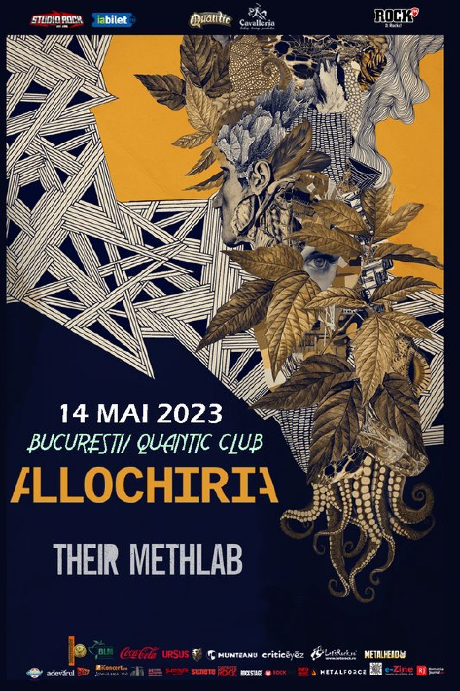 Concert Allochiria și Their Methlab în Quantic Club pe 14 mai