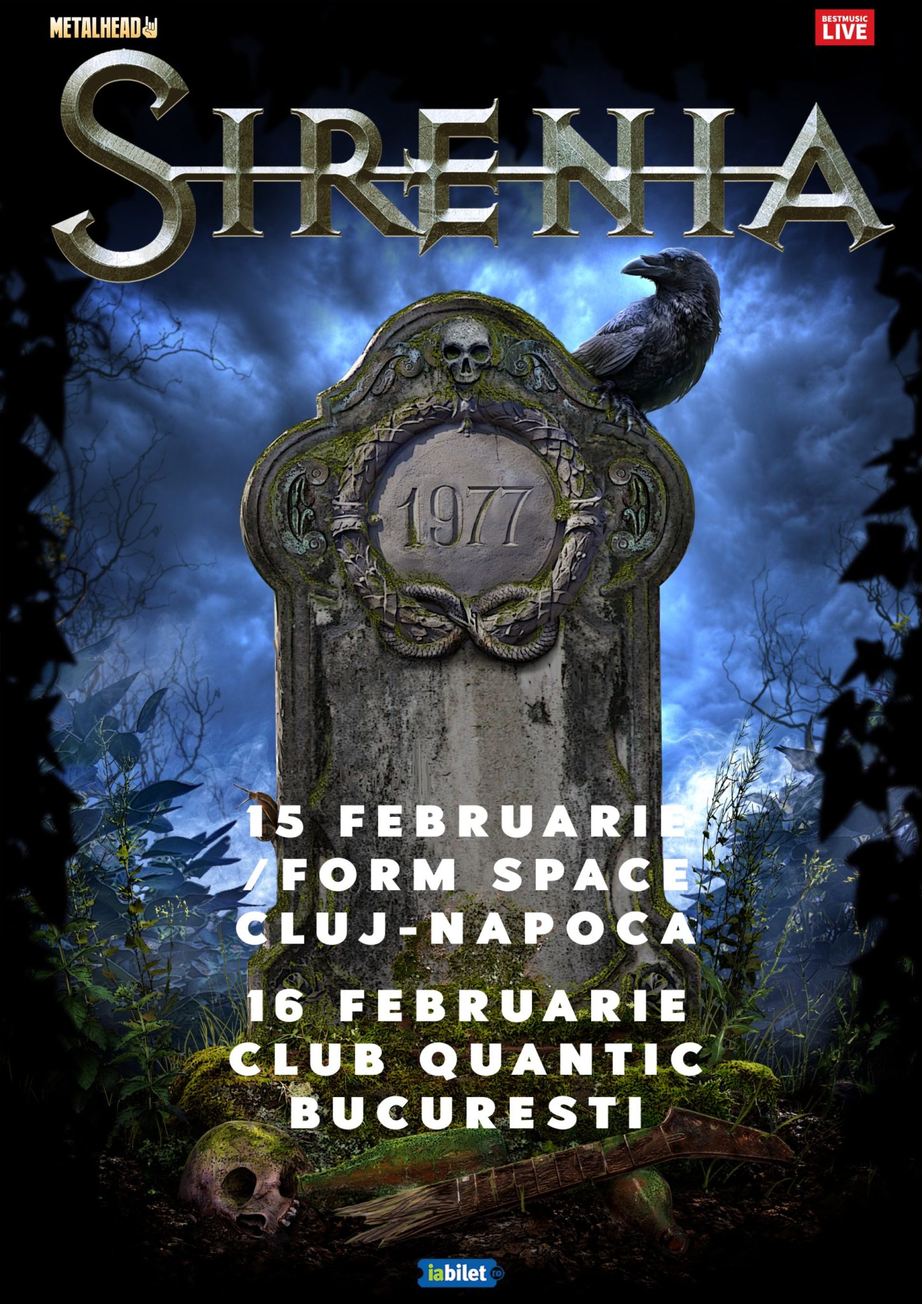 Sirenia va concerta în Cluj-Napoca și în București
