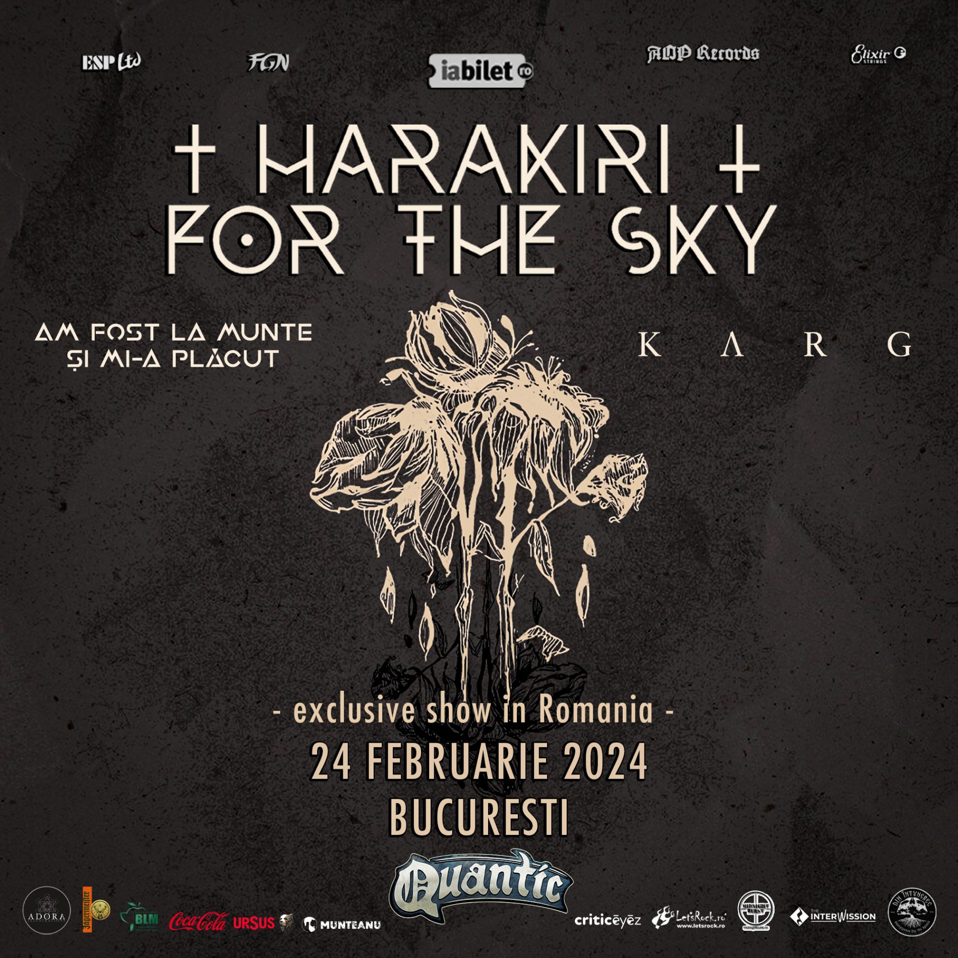 AFLMȘMP și Karg vor deschide concertul Harakiri for the Sky din Club Quantic