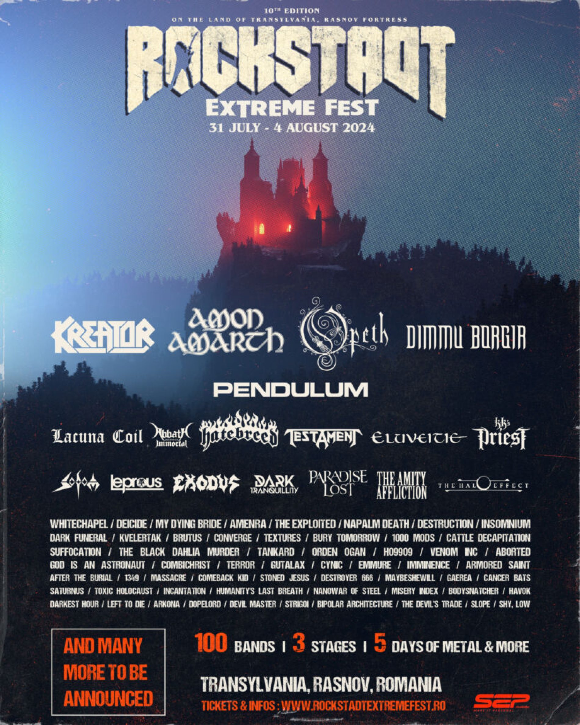 Pendulum, Hatebreed, Testament, Eluveitie, Lacuna Coil și înca 5 trupe confirmate la Rockstadt Extreme Fest 2024