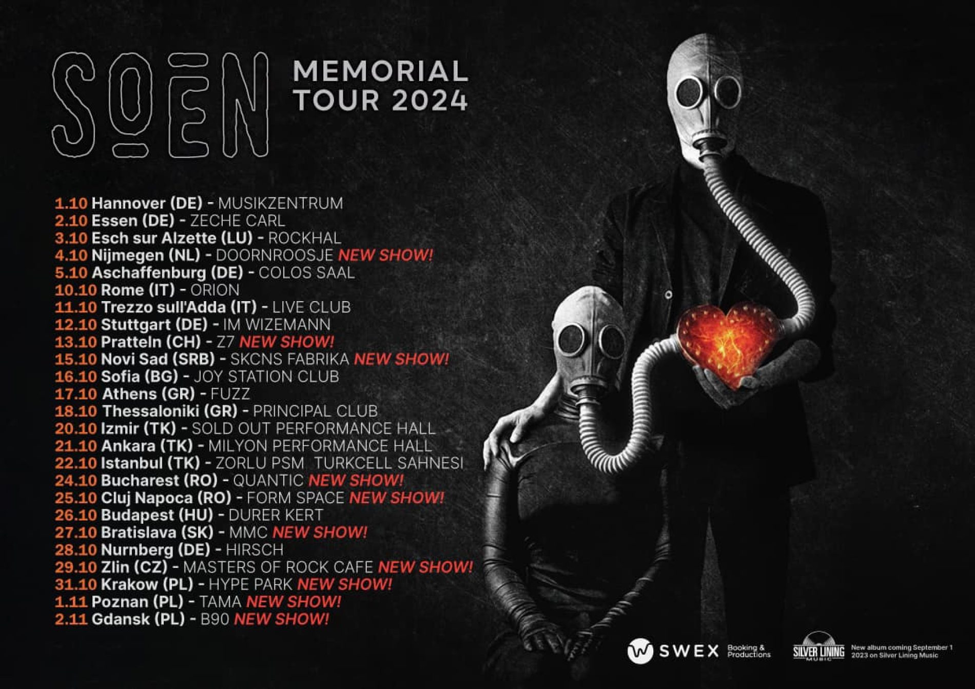 Soen anunță noi date pentru turneul european Memorial Tour 2024