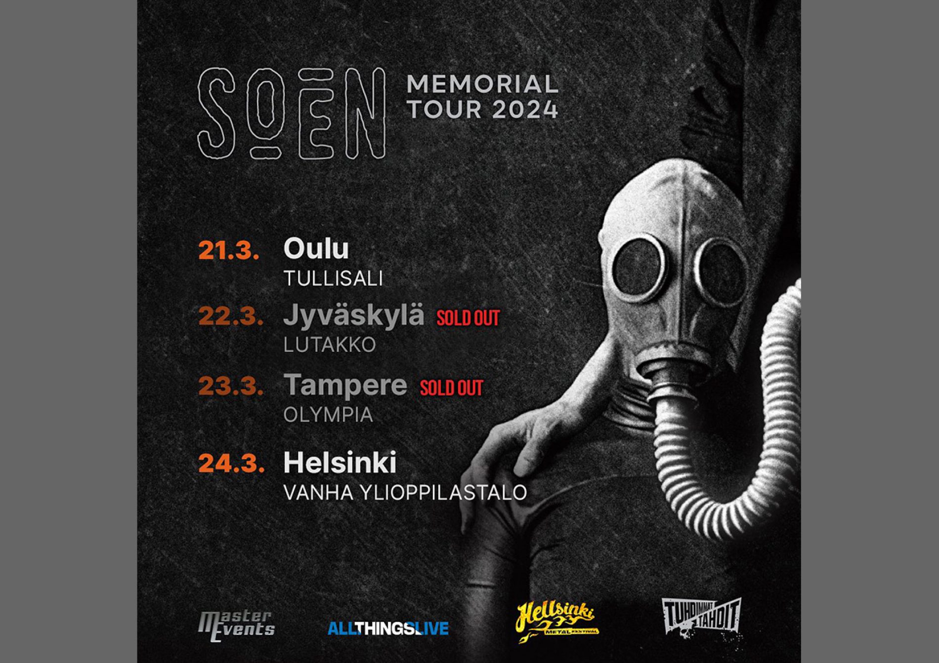 Soen anunță noi date pentru turneul european Memorial Tour 2024