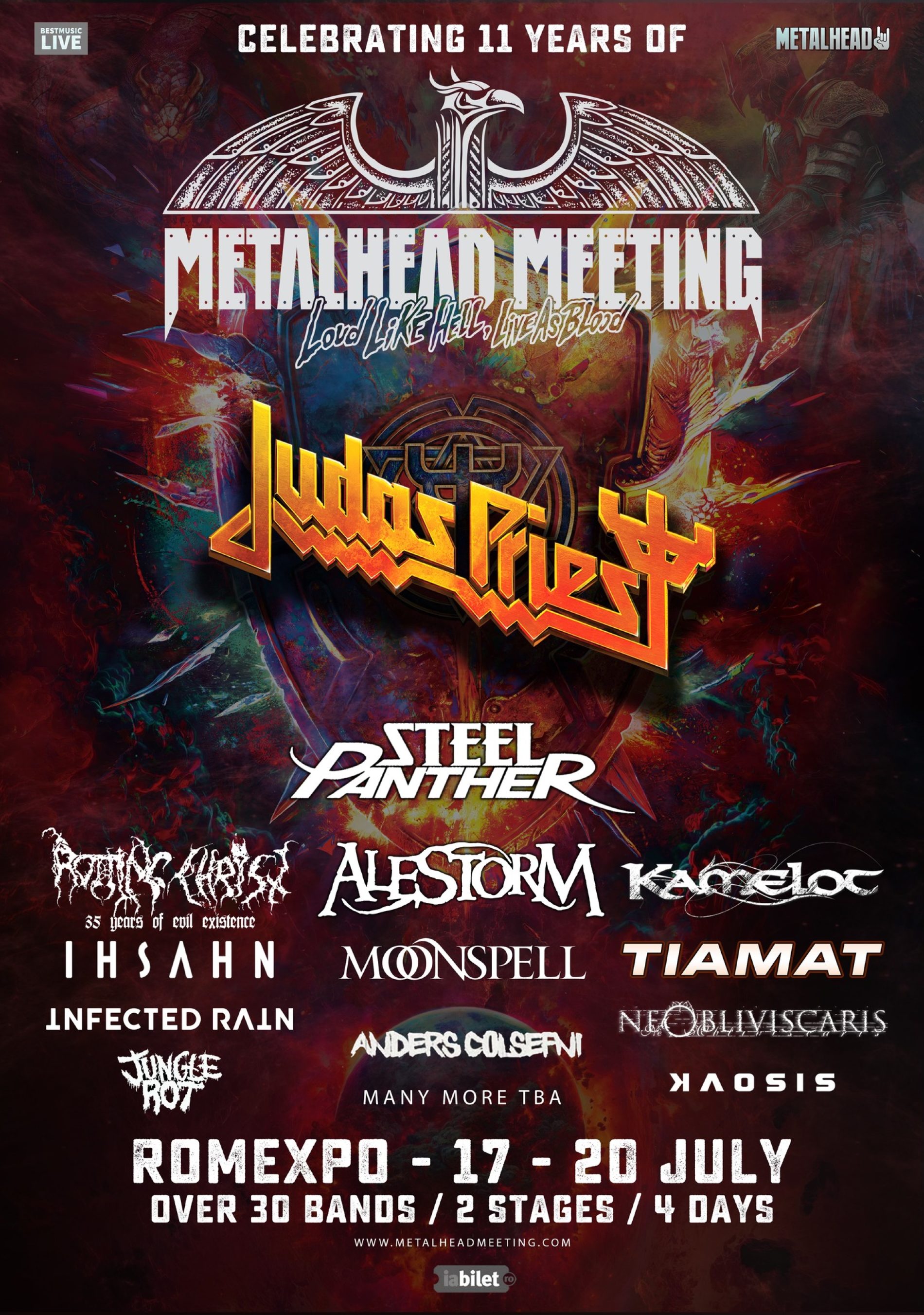 Steel Panther, Alestorm, Kamelot, Moonspell, Ne Obliviscaris și Infected Rain confirmate la festivalul Metalhead Meeting
