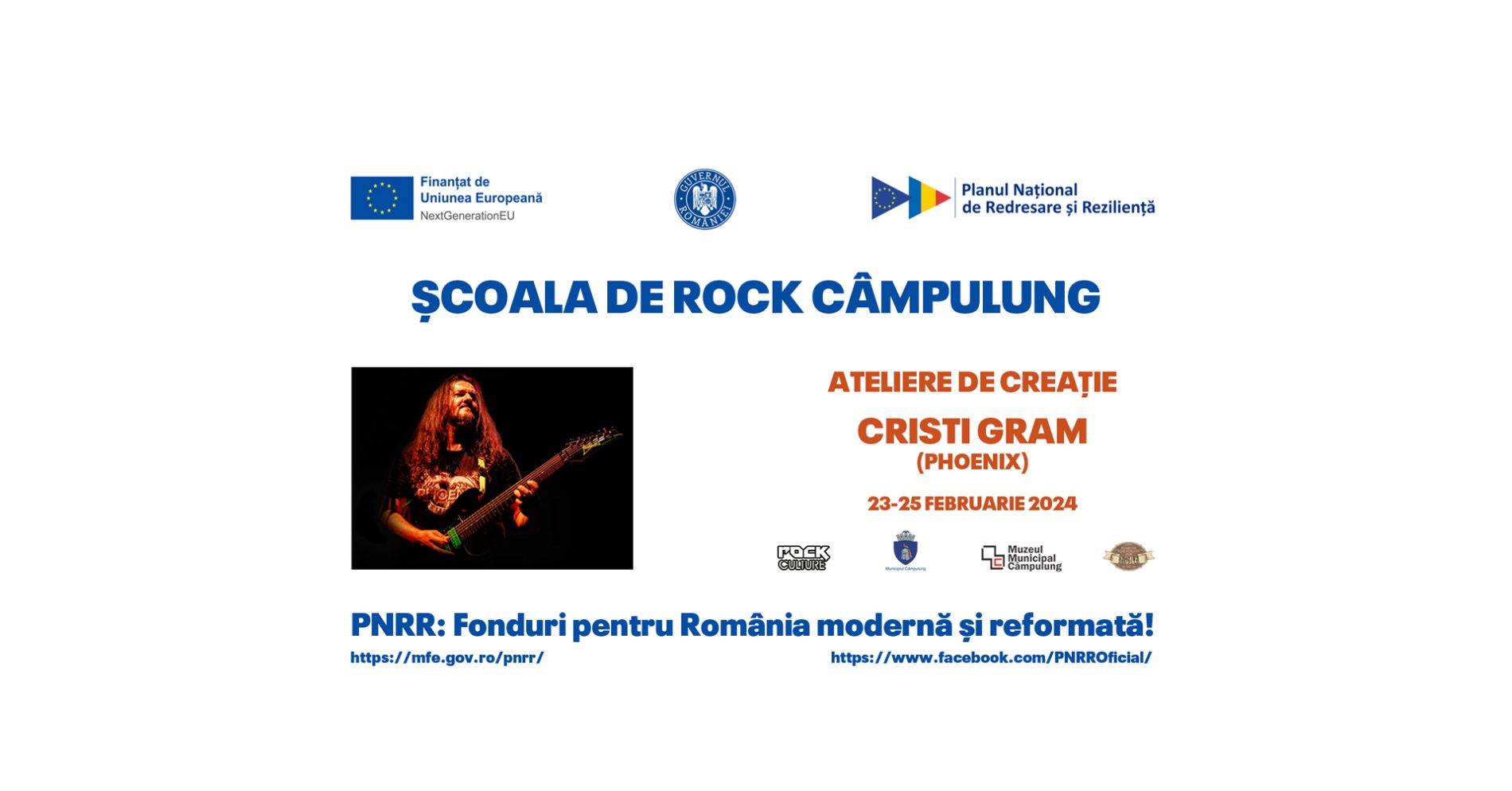 Cristi Gram va susține câteva ateliere de creație la Școala de Rock Câmpulung