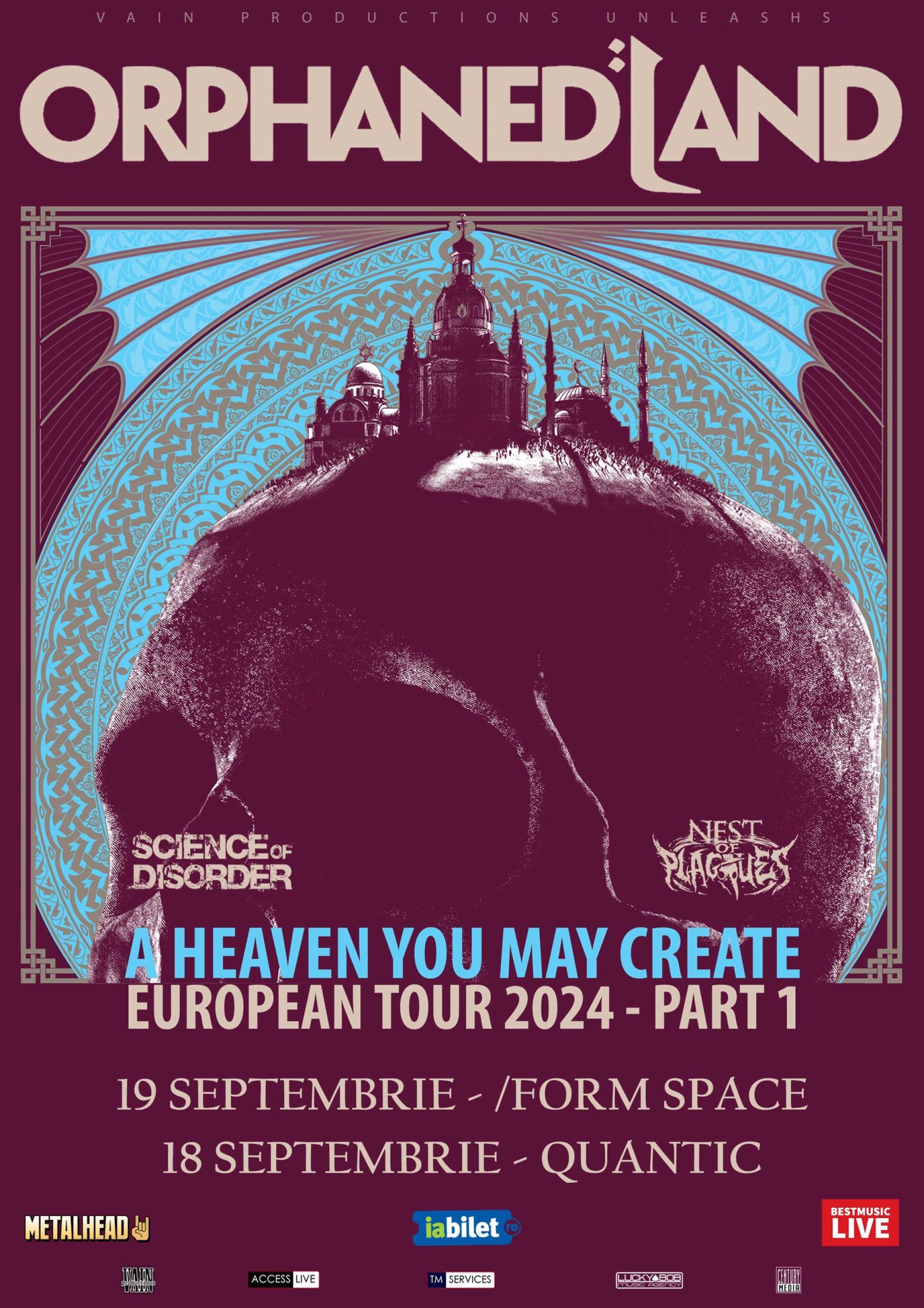 Două concerte Orphaned Land, Science of Disorder și Nest of Plagues în România