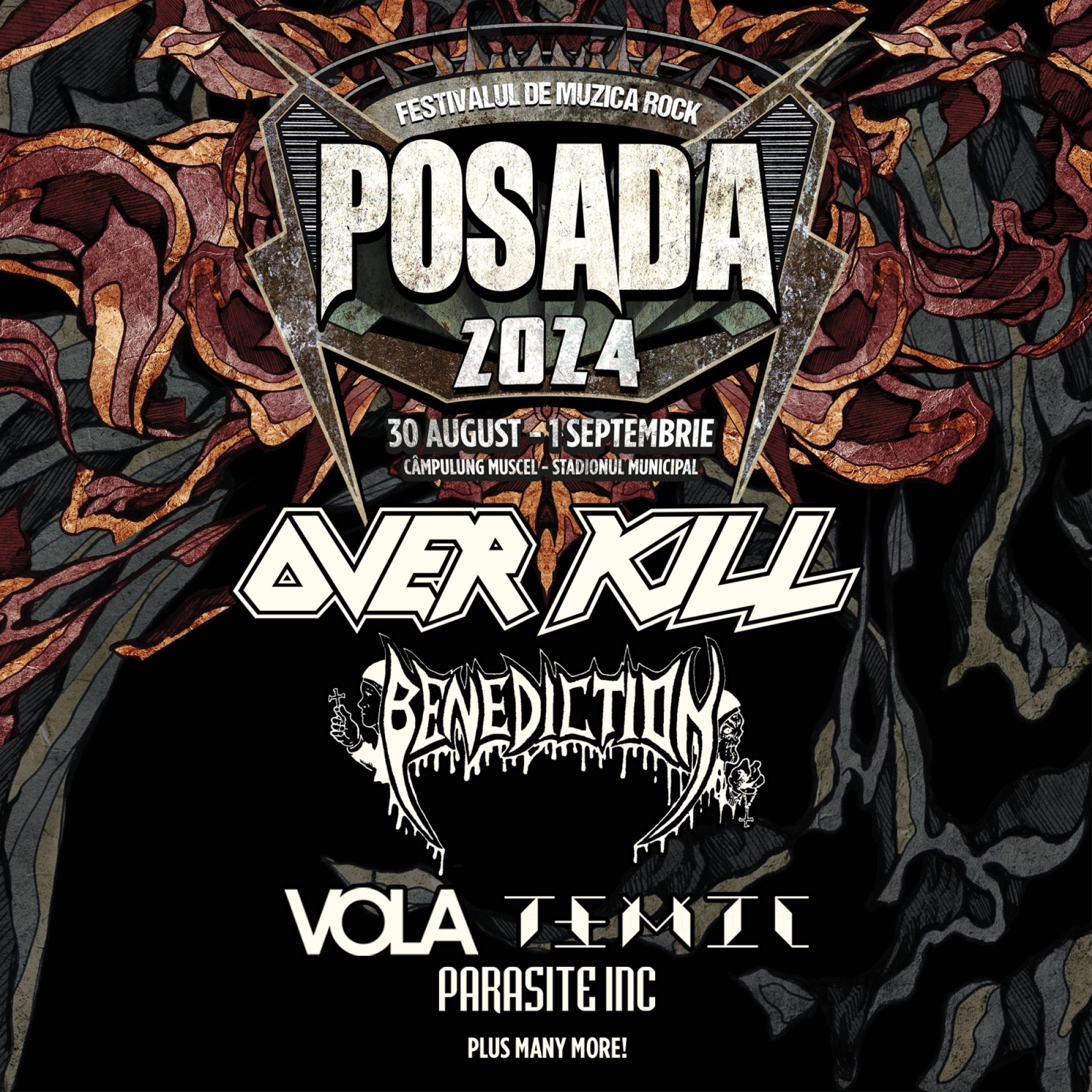 Overkill, Benediction, Vola, Temic Și Parasite Inc. vin la Posada Rock 2024