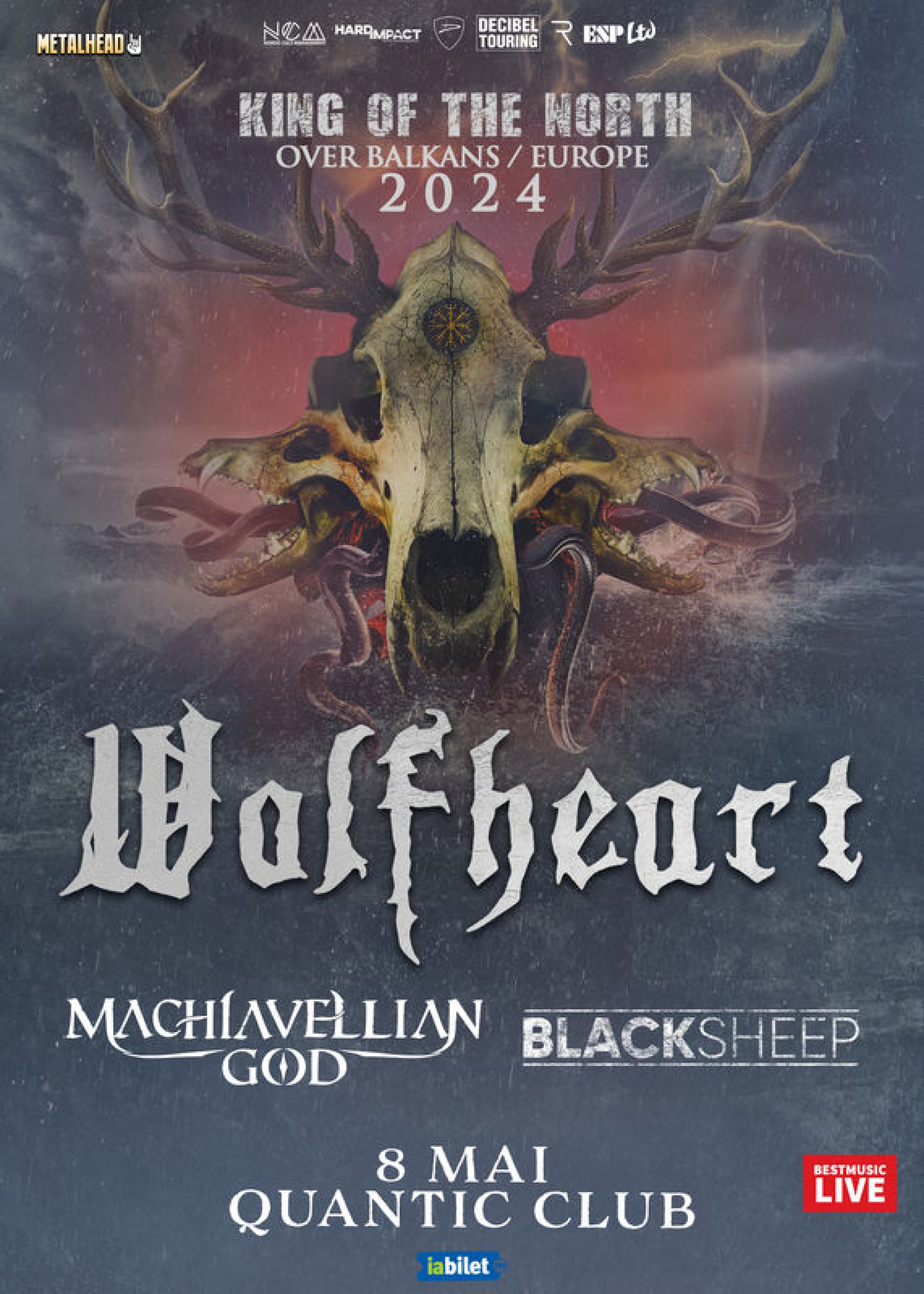 Machiavellian God și Blacksheep deschid concertul Wolfheart din București