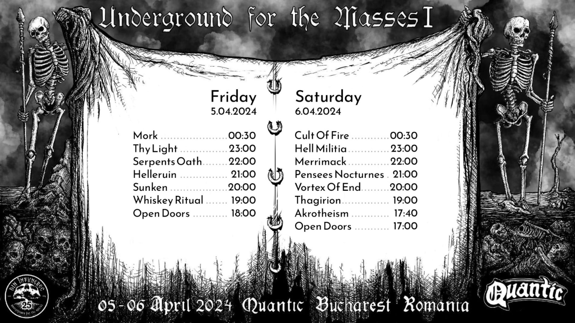 Programul festivalului Underground for the Masses în Quantic