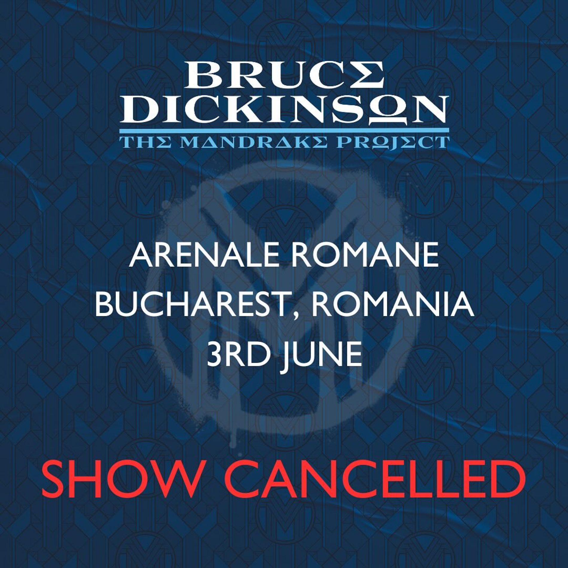 Concertul Bruce Dickinson – The Mandrake Project de la Arenele Romane se anulează