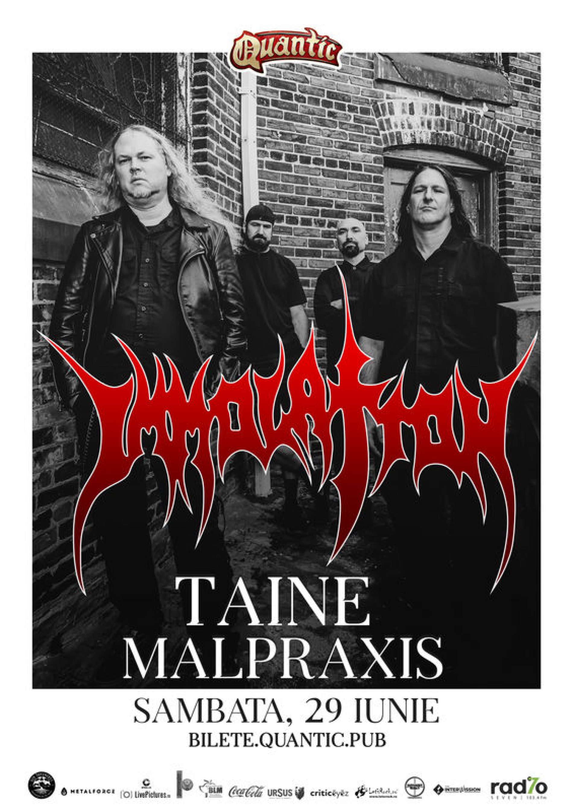 Programul concertului Immolation, Taine și Malpraxis din Quantic