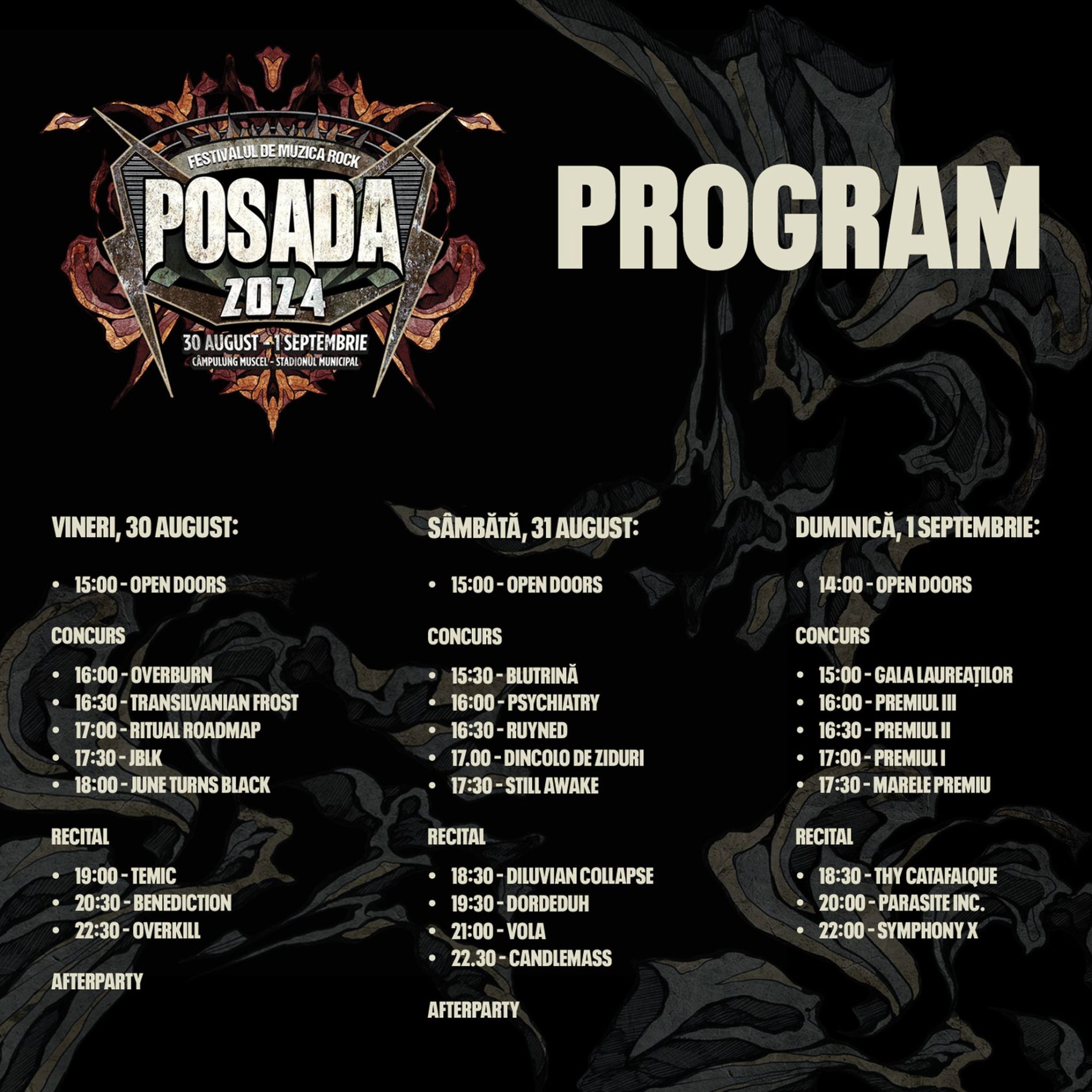Program final și bilete pe zile la Posada Rock Festival 2024