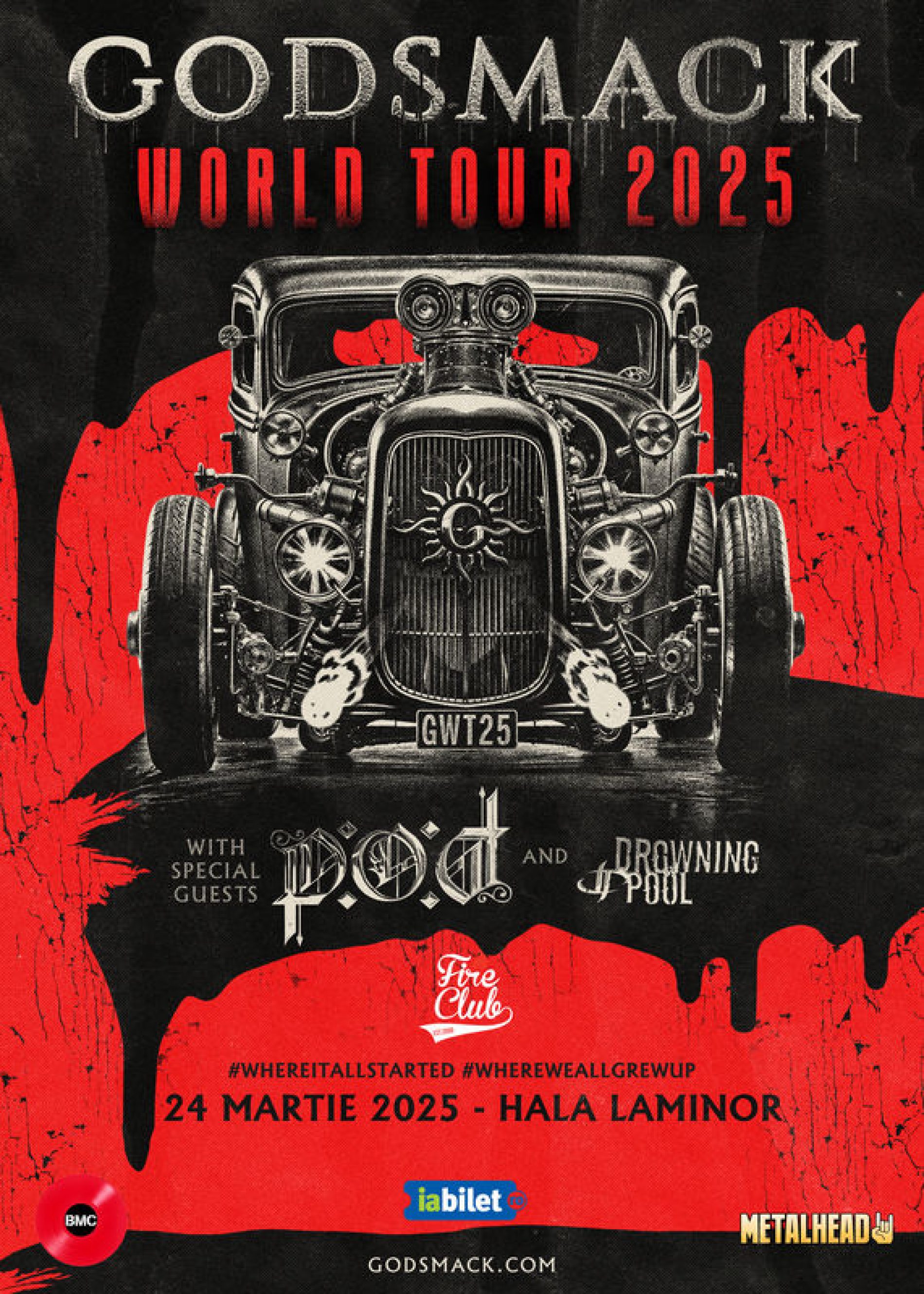 Concert Godsmack, P.O.D. și Drowning Pool în cadrul Fire Club – #WhereWeAllGrewUp 2025