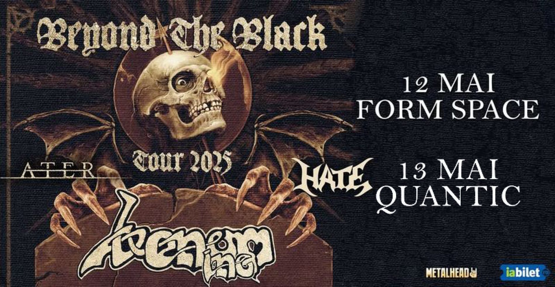 Concerte Venom Inc., Hate și ATER la CLuj-Napoca și București