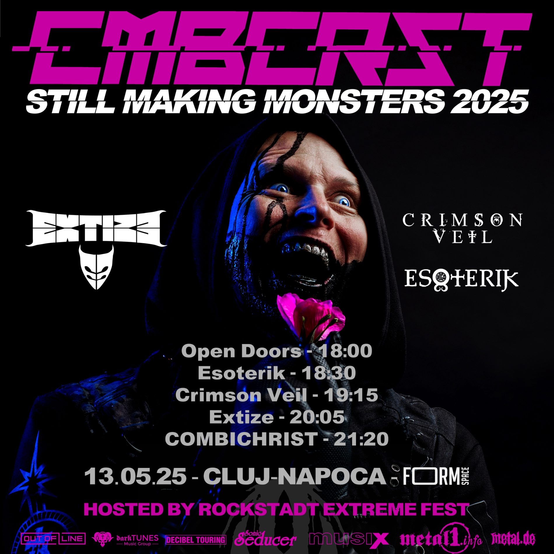 Programul concertelor Combichrist din București și Cluj-Napoca