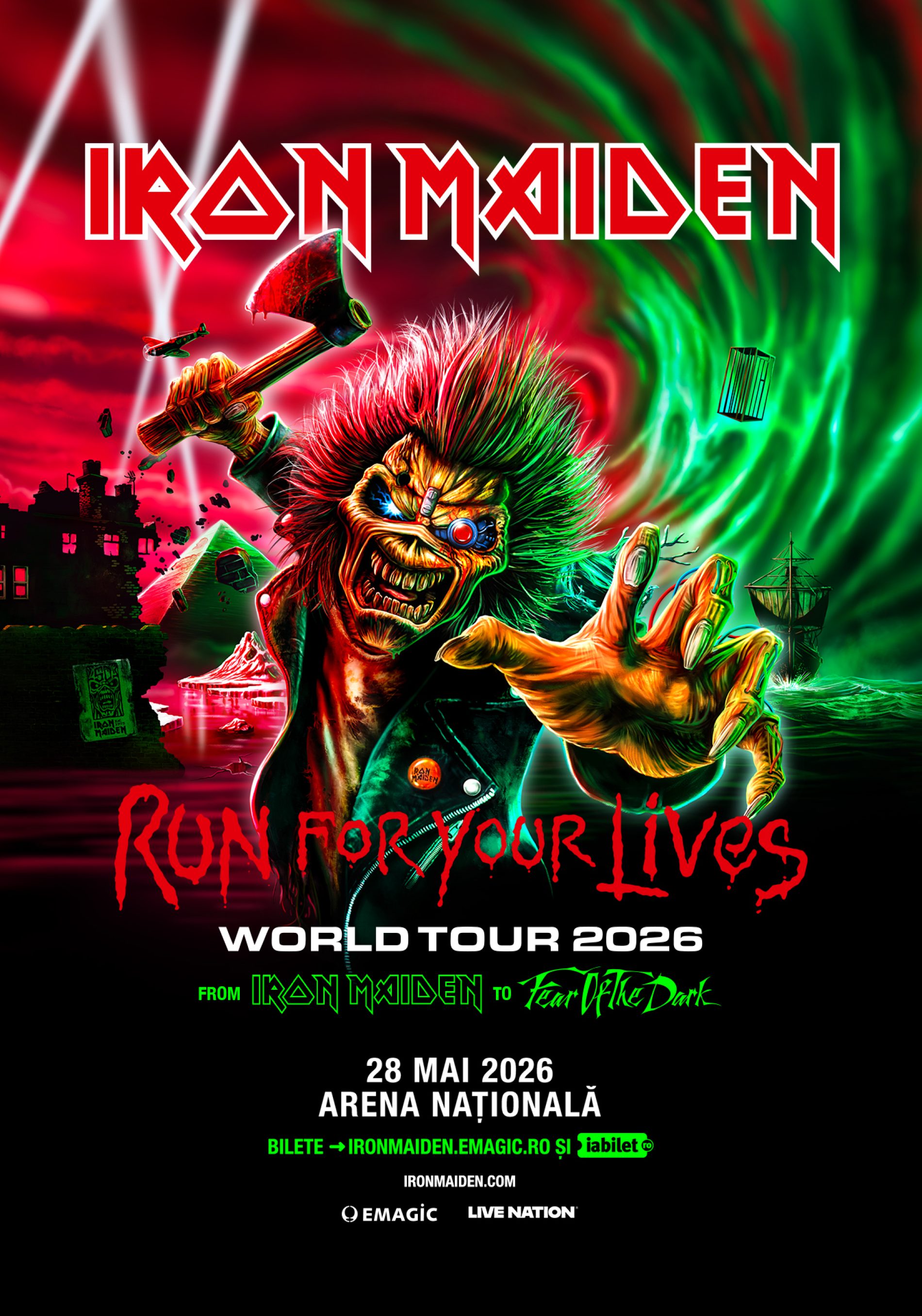 Iron Maiden aduce turneul Run for Your Lives la București pe 28 mai