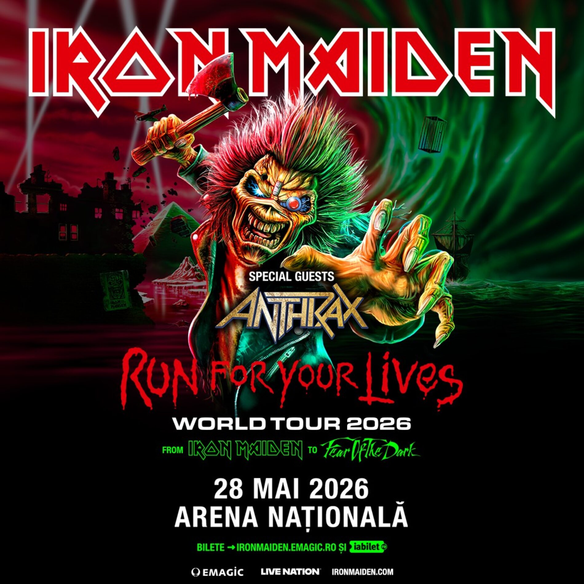 Anthrax deschide concertul Iron Maiden de la București